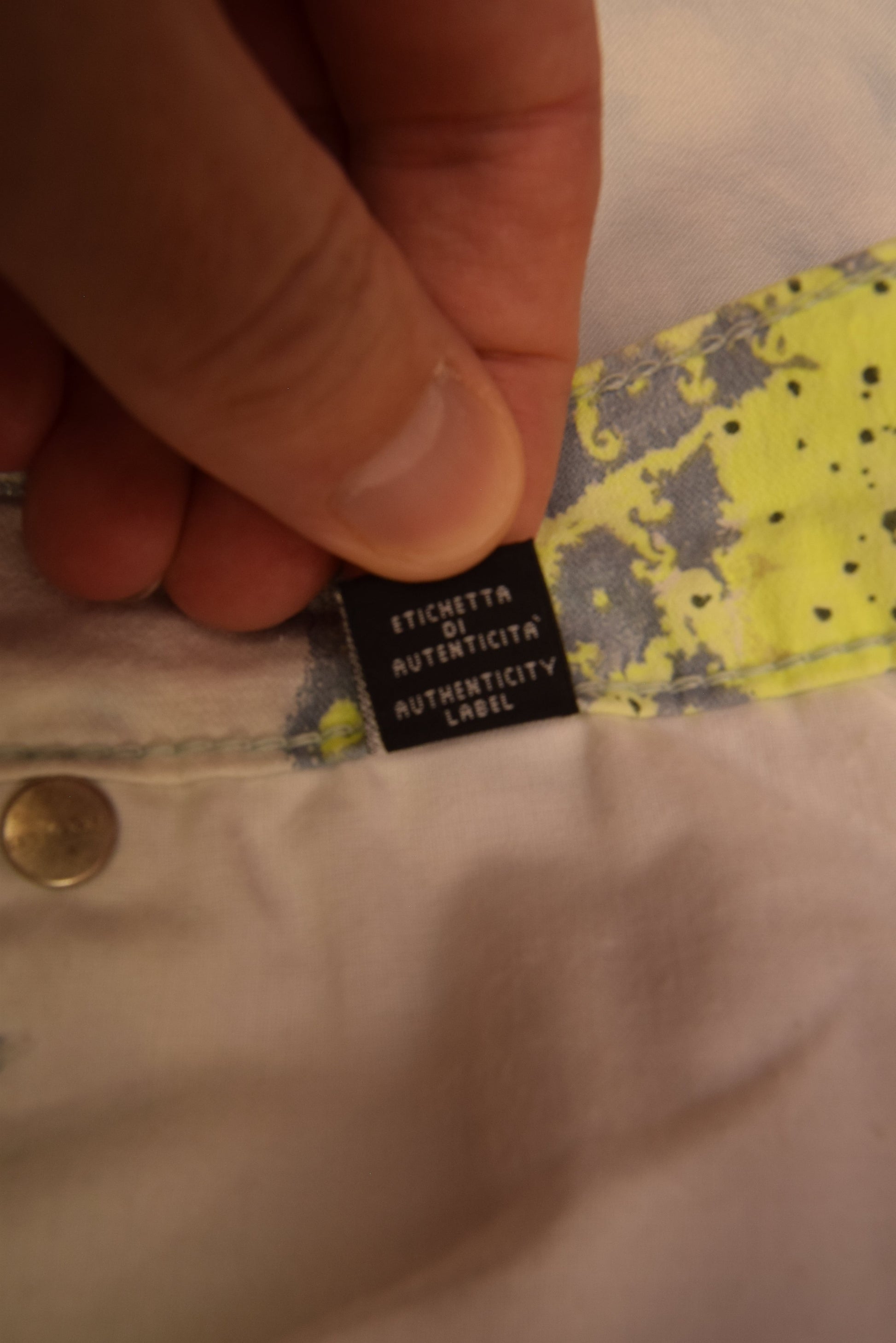 Y2K Versace Jeans Couture Trousers Made in Italy Size Abstract Pattern Multicolour