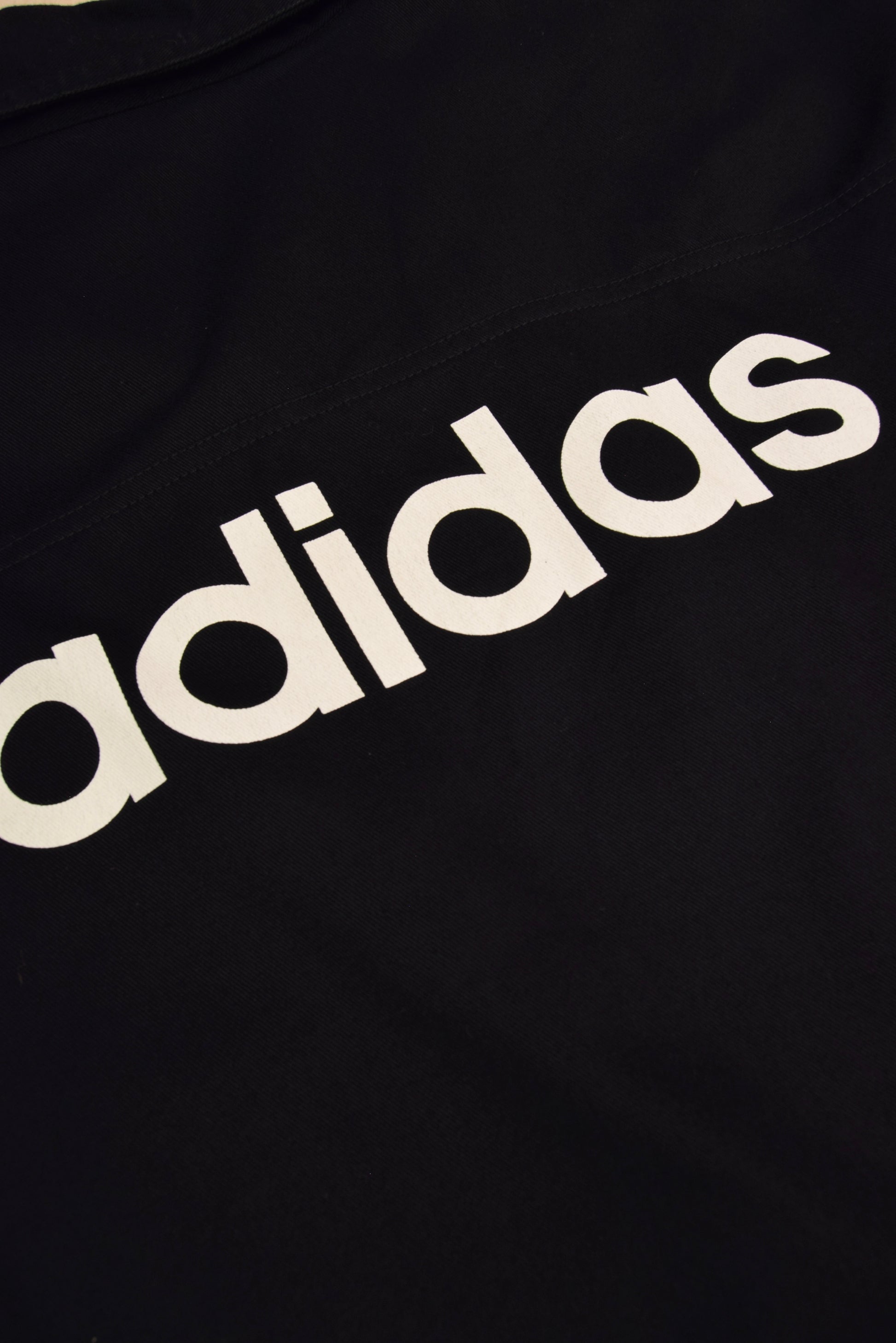 Vintage 1996 Adidas Drill Top / Sweatshirt Black White Burgundy Heavy Cotton Size L-XL