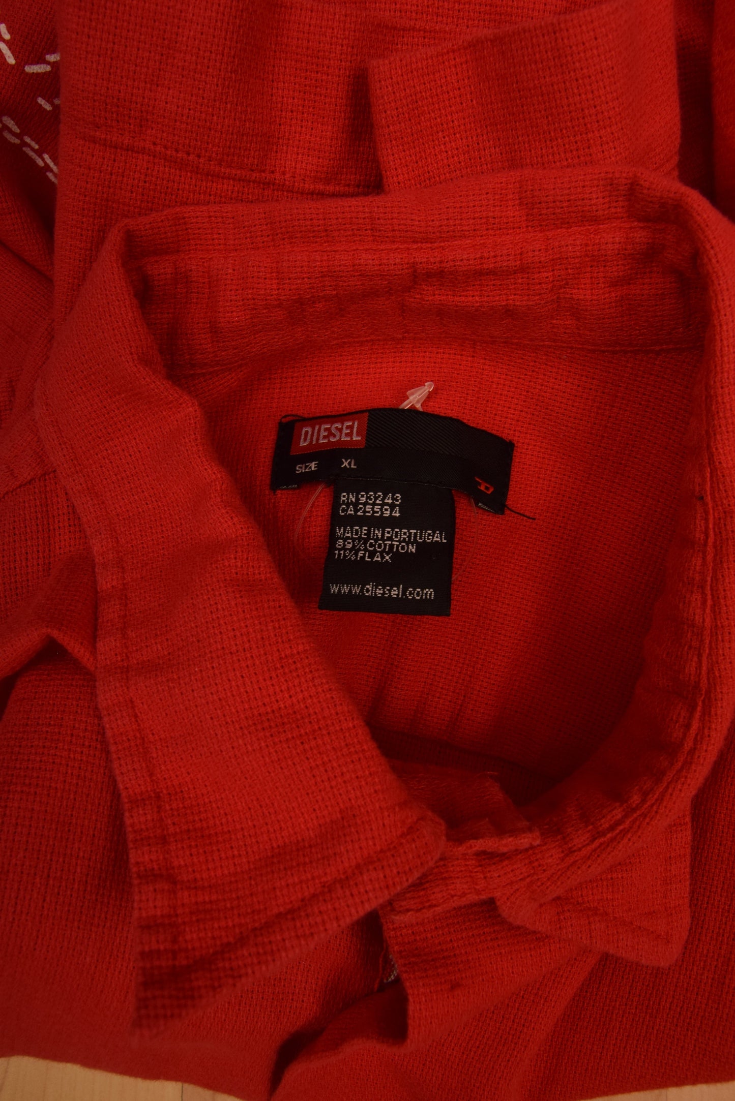 Y2K Diesel Shirt Size XL Red Cotton