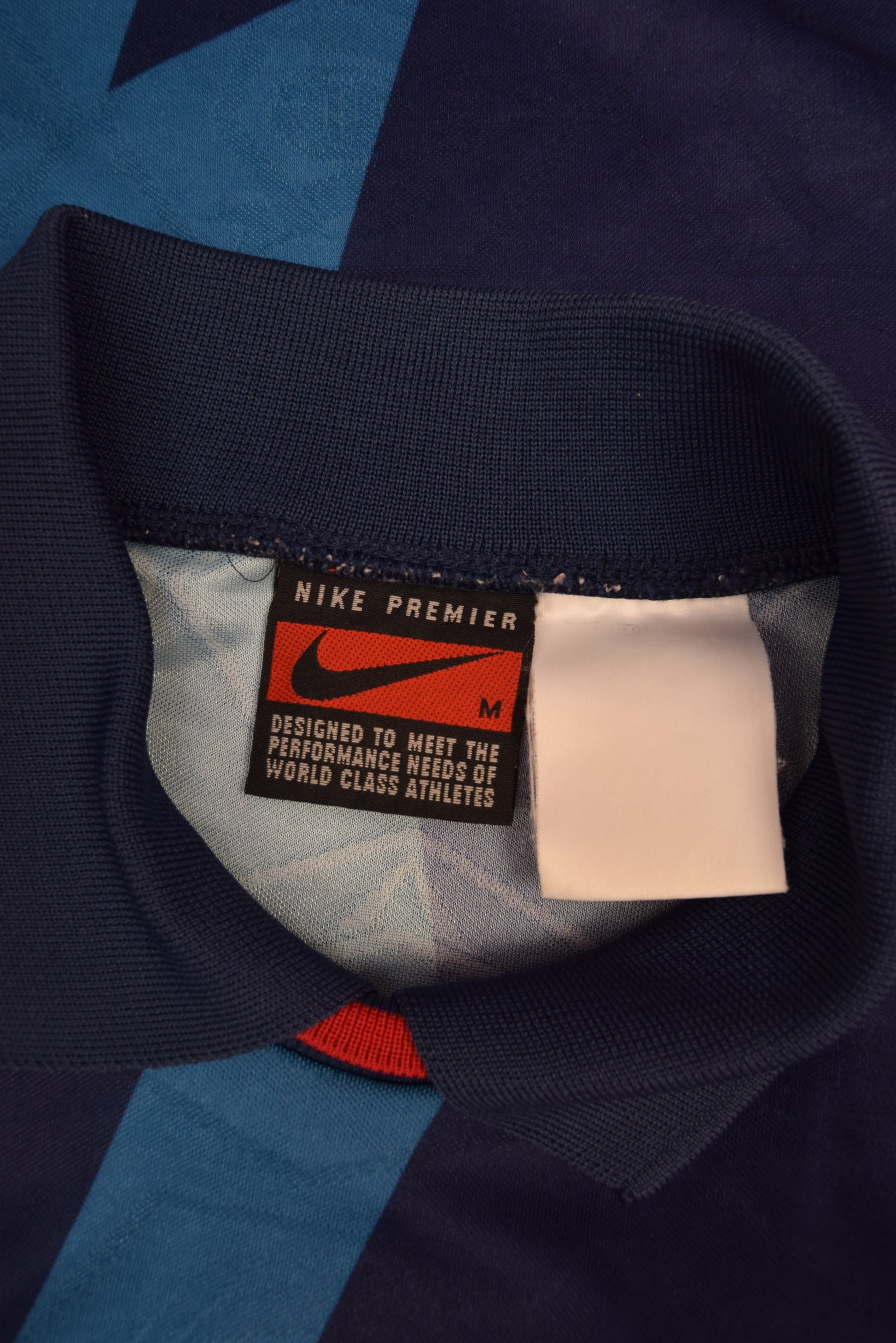 Authentic Arsenal Nike 1995 - 1996 Away Football Shirt JVC Blue Size M Zig Zag Thunder