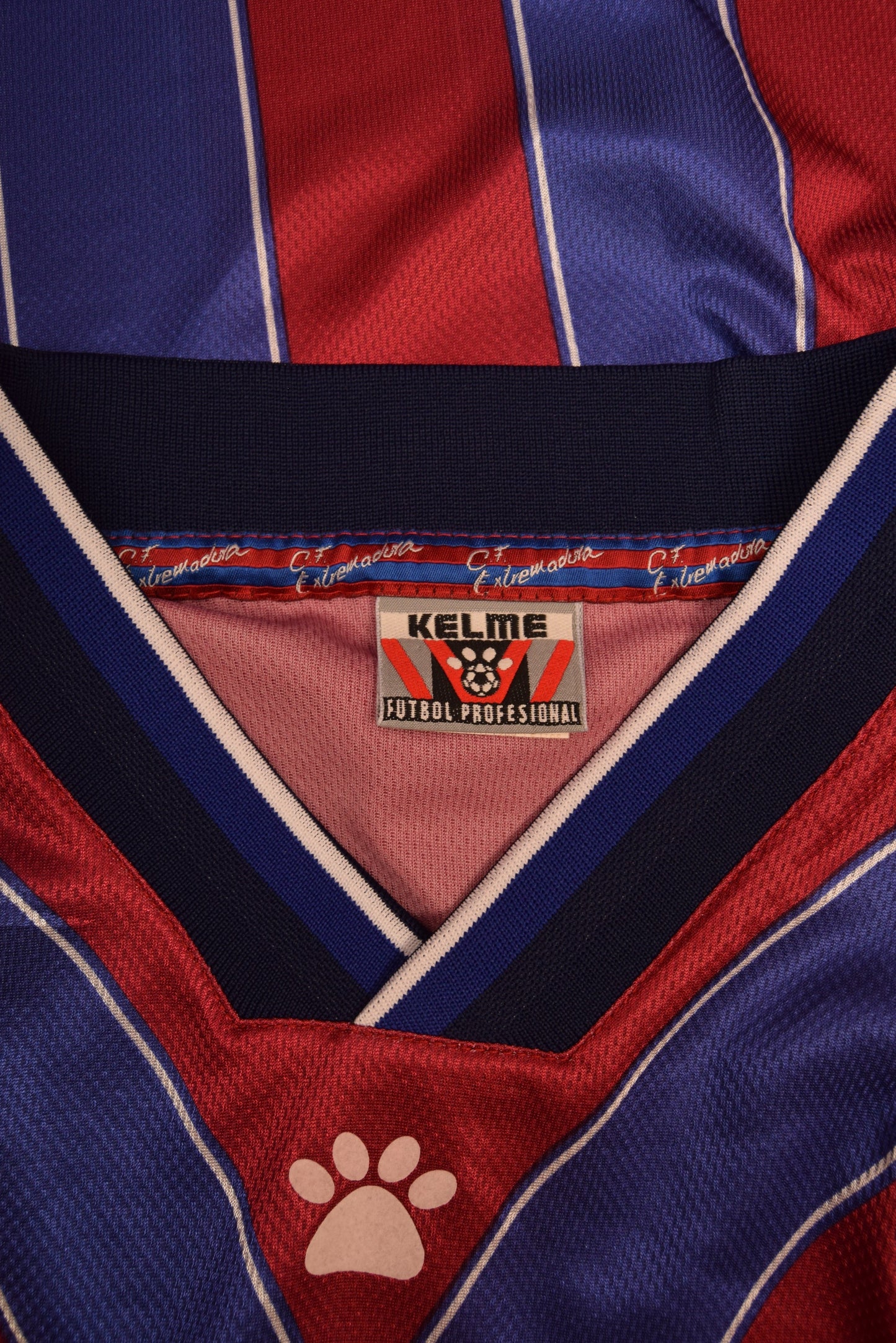 Vintage Extremadura CF Kelme 1998 - 1999 Home Football Shirt Size XL Made in Spain Caprabo Red Blue