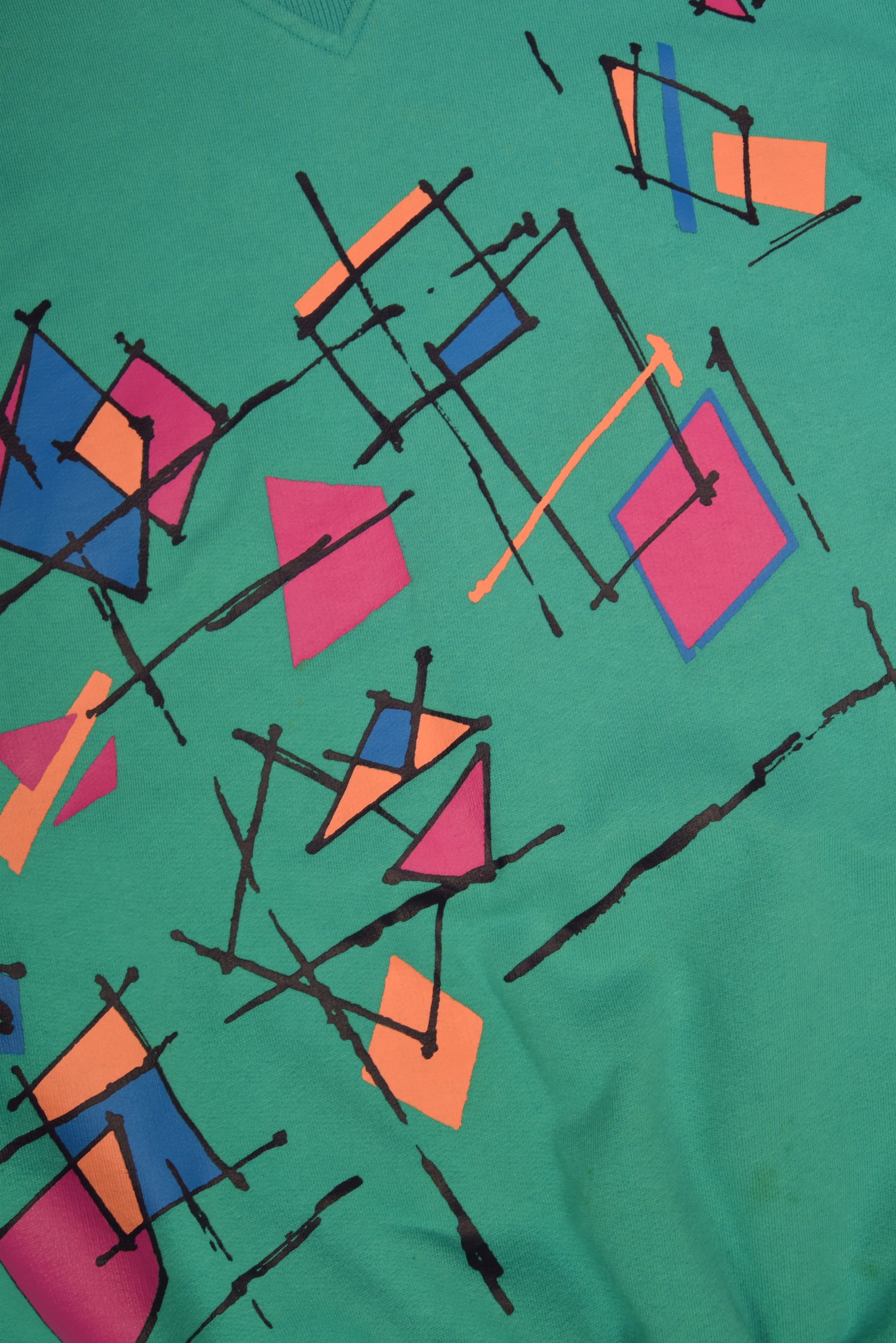 90's Vintage Nike Sweatshirt Crew Neck Green Abstract Size M L