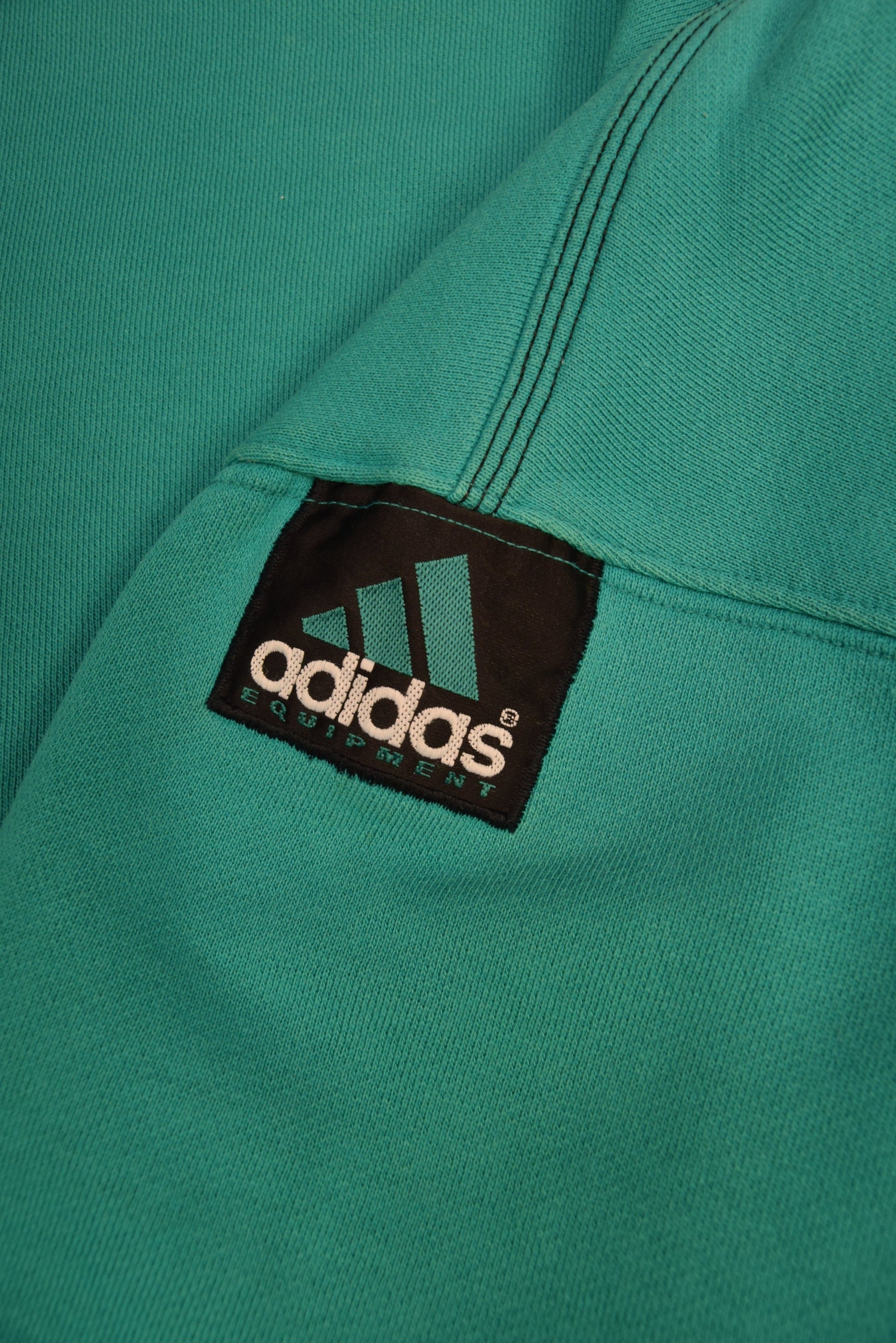 Vintage 90's Adidas Equipment Crewneck Sweatshirt Green Cotton Size M-L