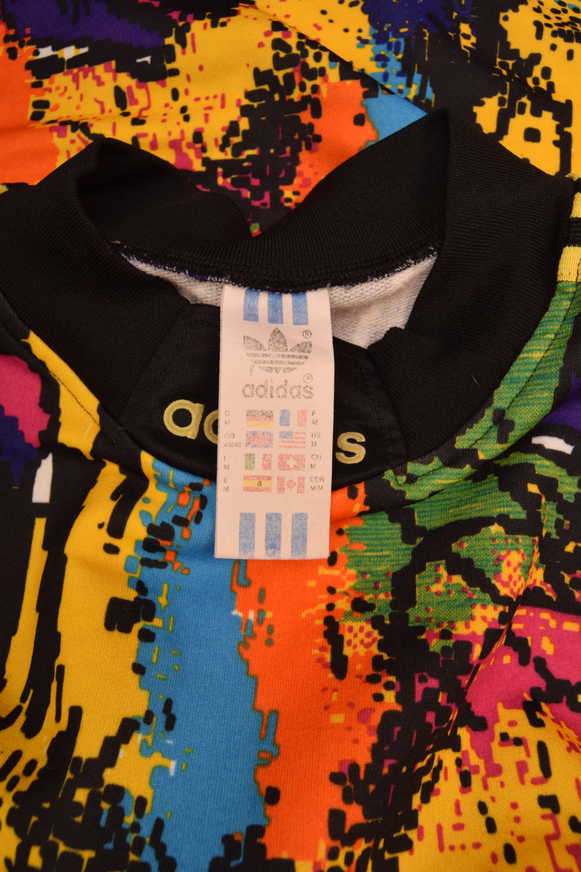 AS Monaco Adidas 1992 - 1993 Goalkeeper Football Shirt Template Size M Abstract Colorful Pattern