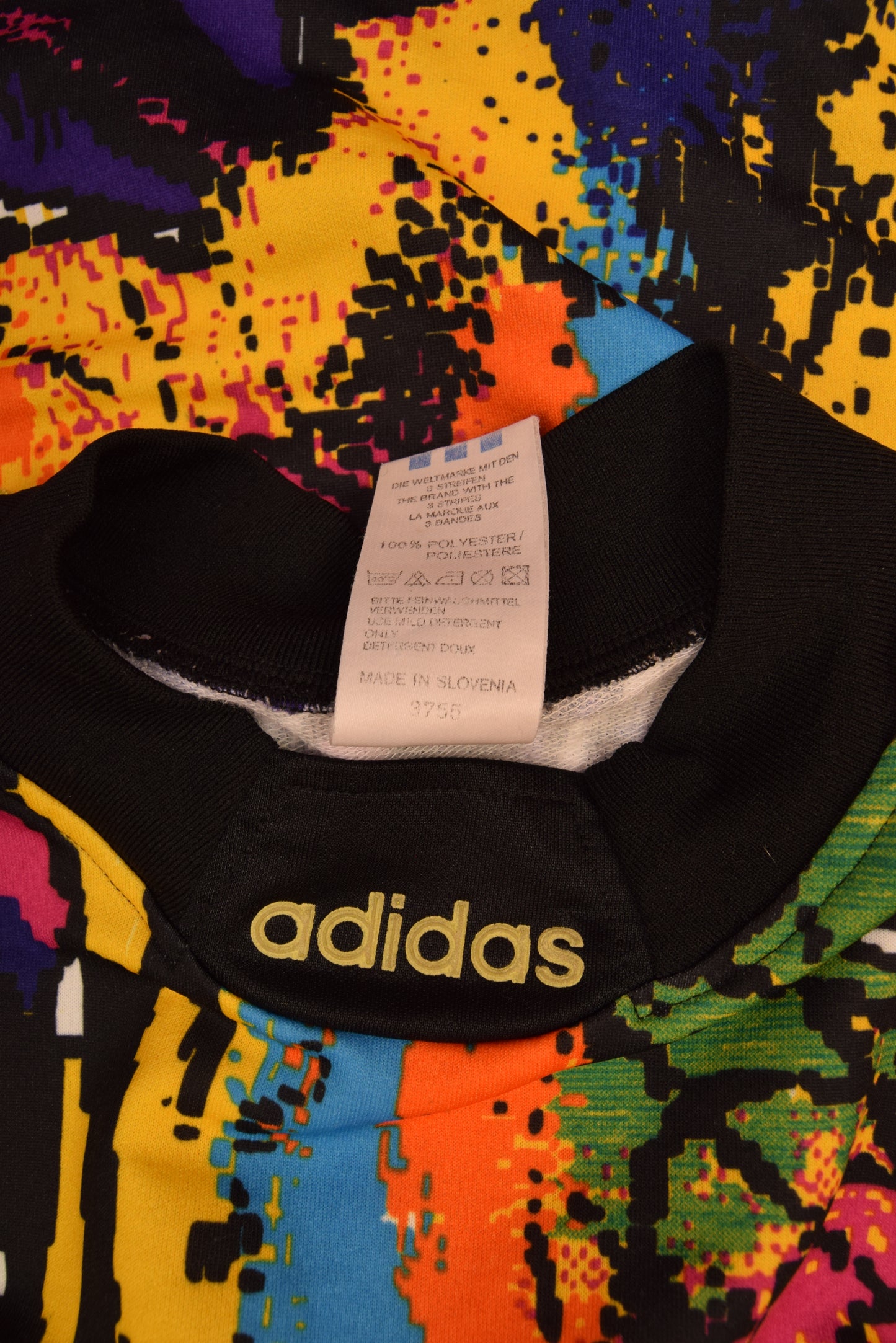 AS Monaco Adidas 1992 - 1993 Goalkeeper Football Shirt Template Size M Abstract Colorful Pattern