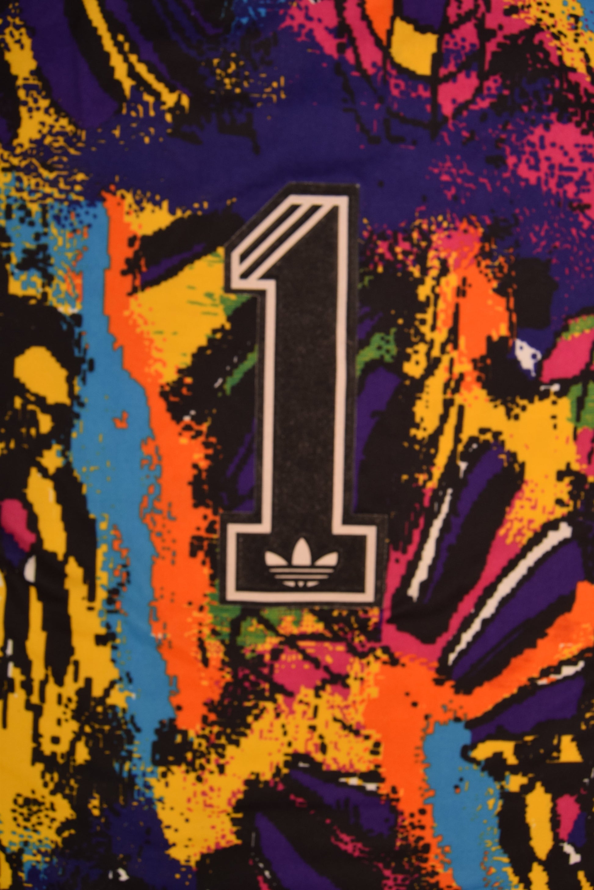 AS Monaco Adidas 1992 - 1993 Goalkeeper Football Shirt Template Size M Abstract Colorful Pattern