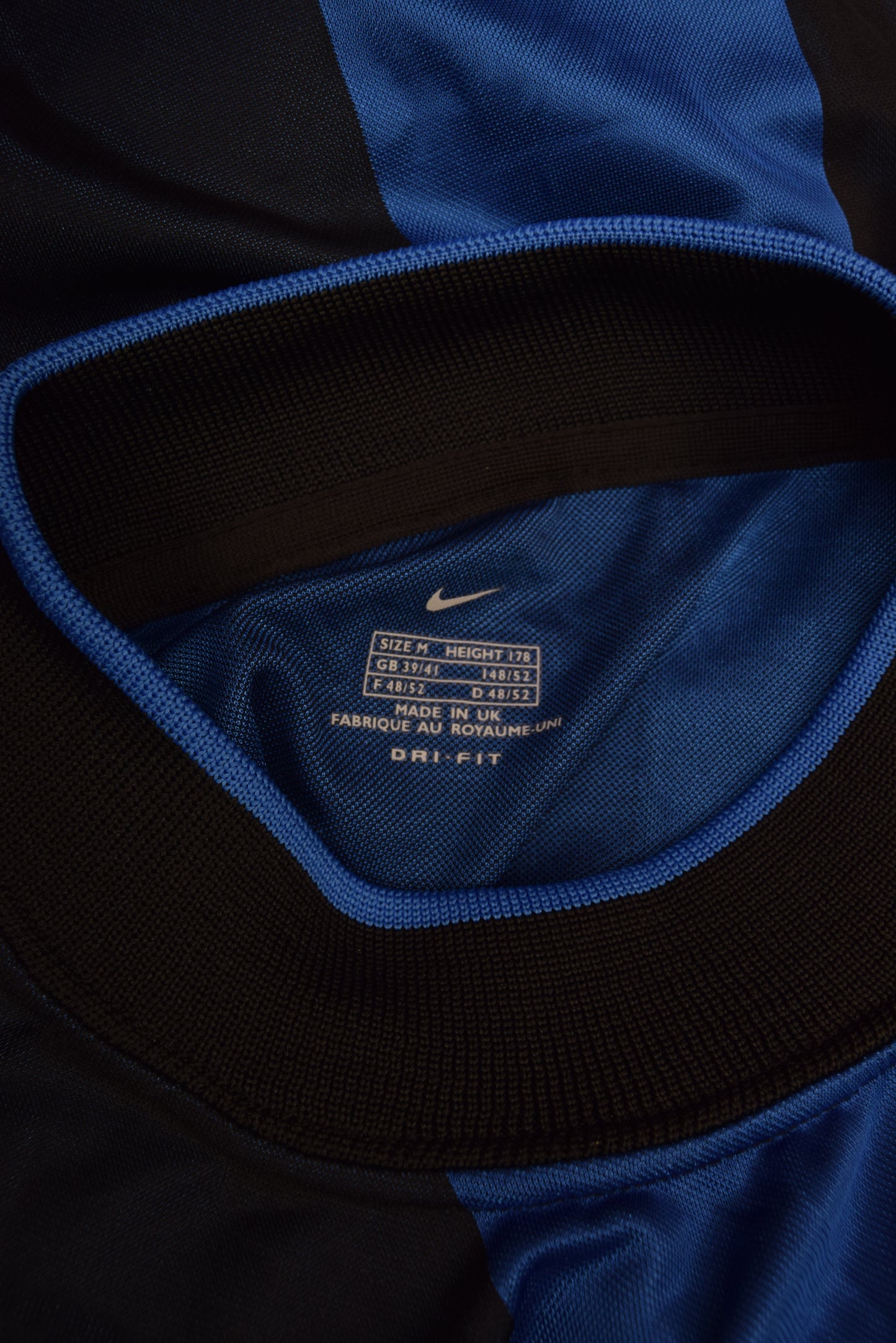 Inter Internazionale Milano Milan Nike Team 2000-2001 Home Football Shirt Black Blue Pirelli Size M Made in UK BNWT NOS OG DS DRI-FIT