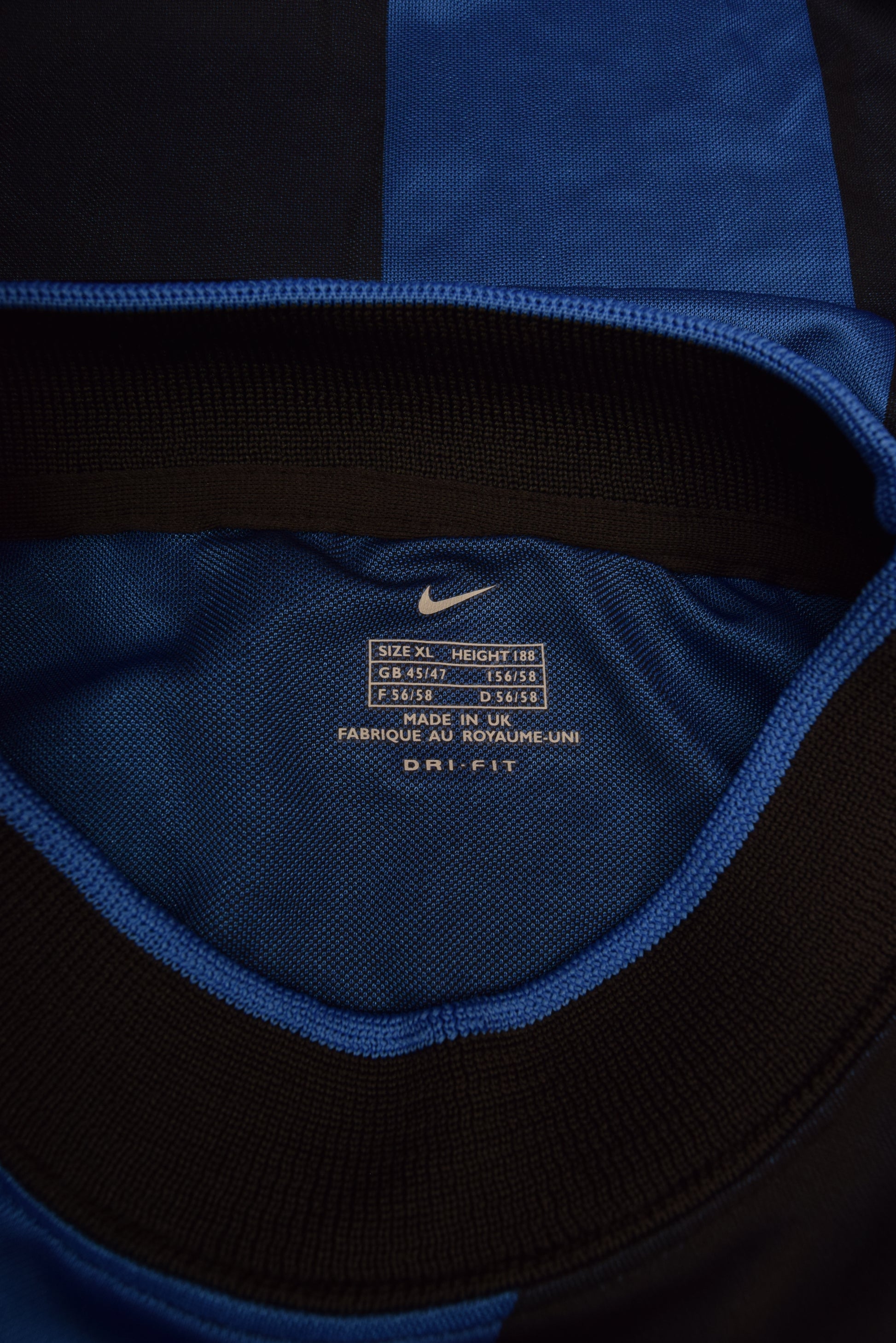 Authentic Inter Internazionale Milano Milan Nike Team 2000-2001 Home Football Shirt Black Blue Pirelli Size XL Made in UK BNWT NOS OG DS DRI-FIT