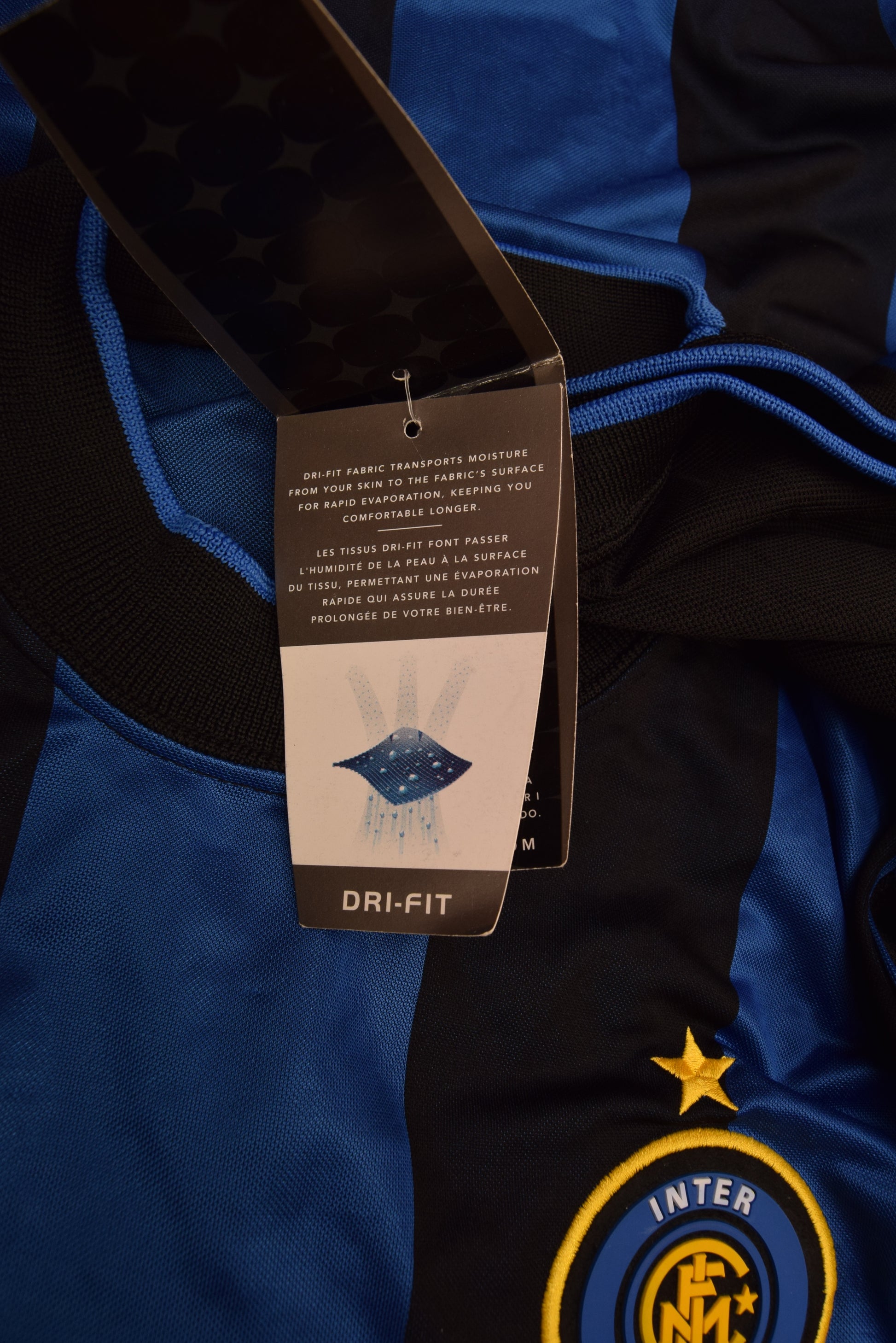 Authentic Inter Internazionale Milano Milan Nike Team 2000-2001 Home Football Shirt Black Blue Pirelli Size S Made in UK BNWT NOS OG DS DRI-FIT