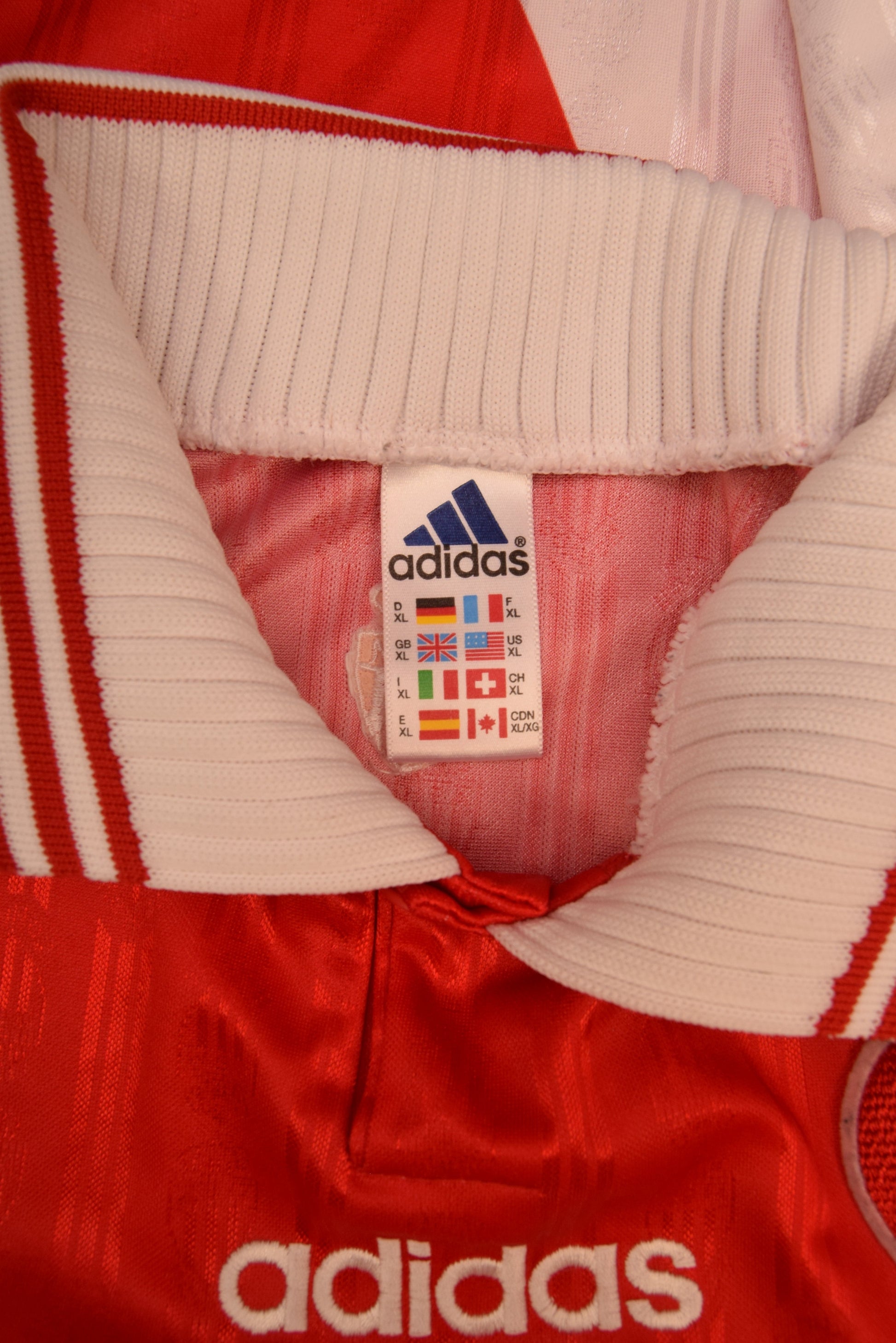 Vintage AS Monaco Adidas 1996 1997 1998 Home Football Shirt Red White Made in England Continental Edison