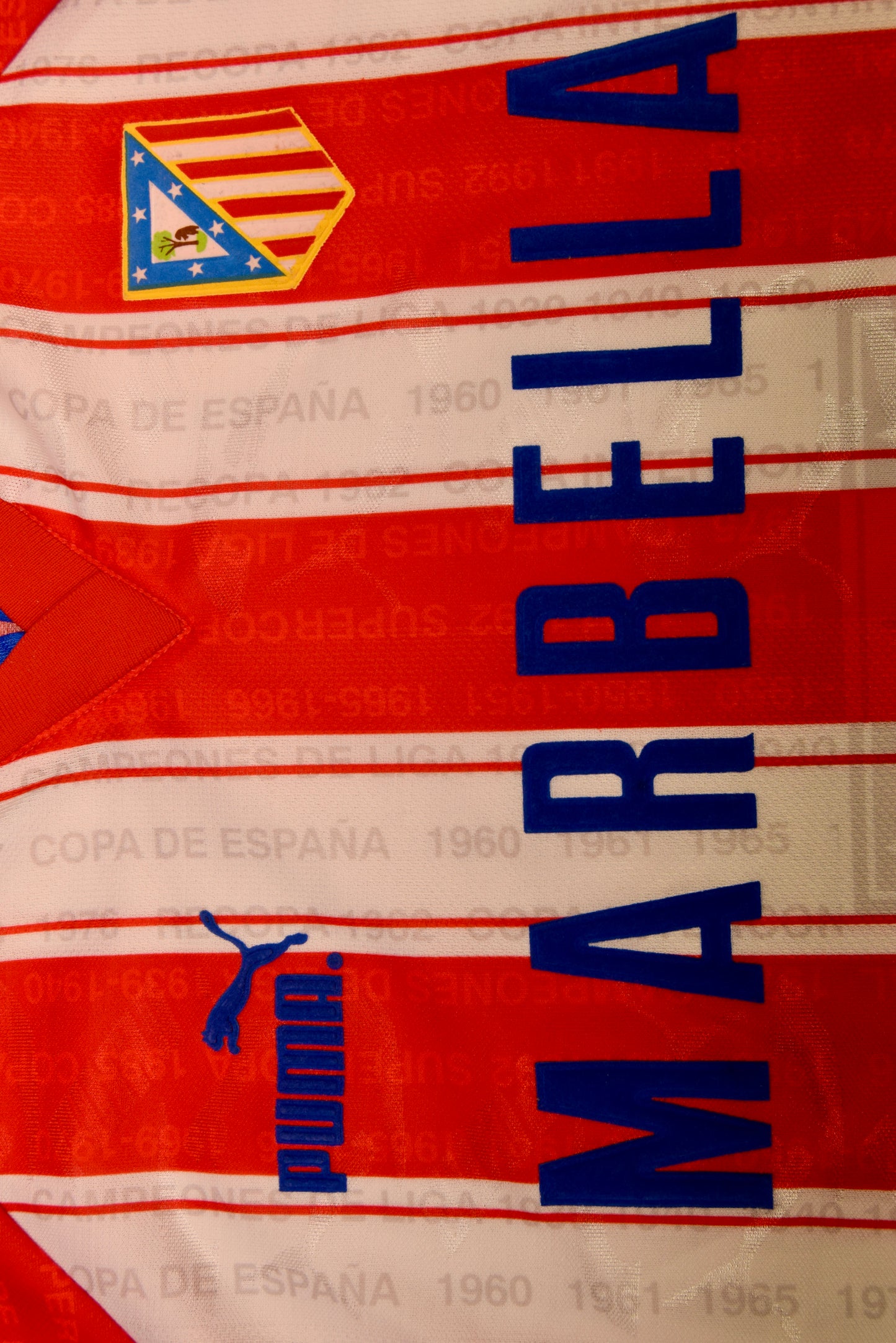Vintage Atletico Madrid Puma 1995 - 1996 Home Football Shirt Size XL Red White Marbella