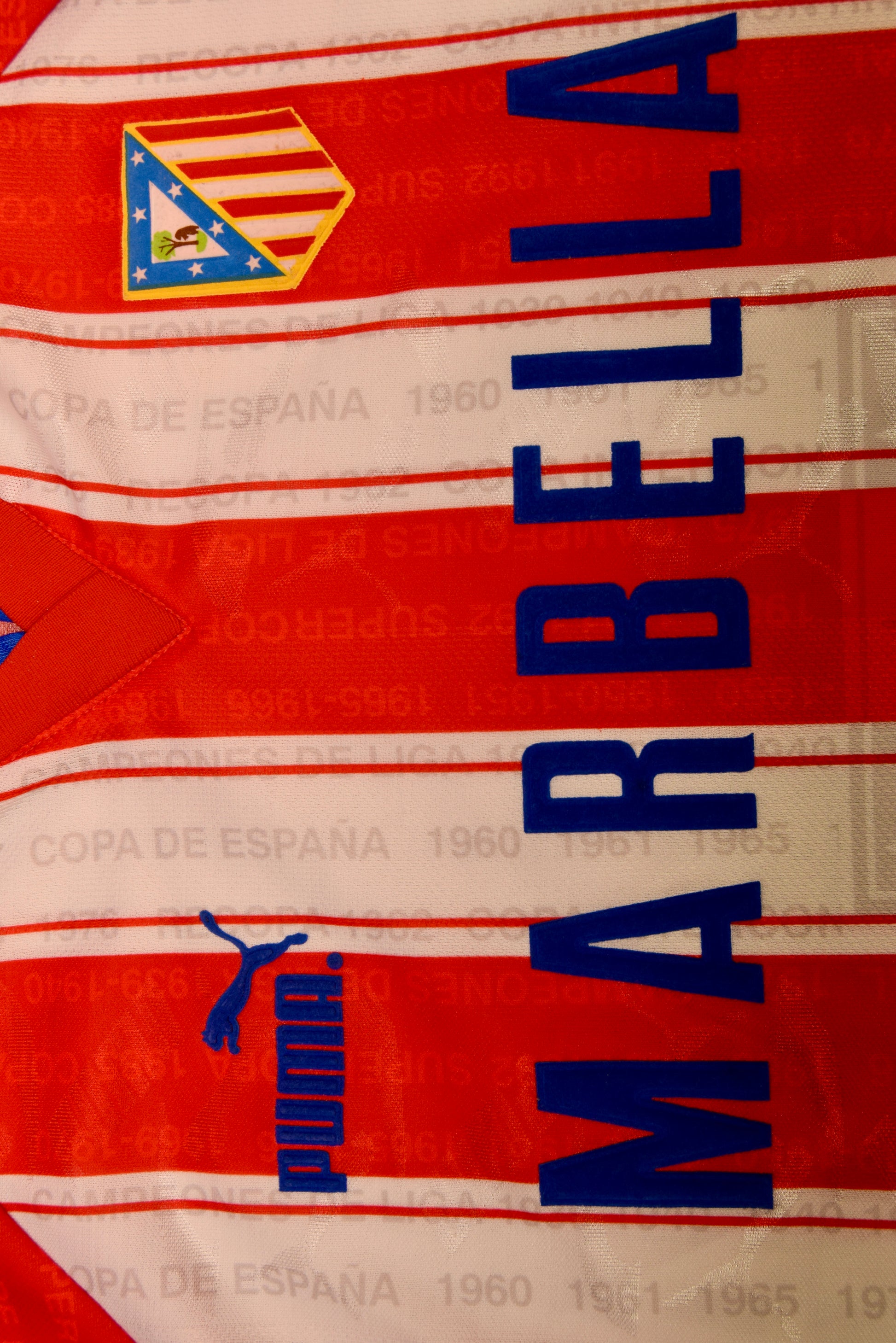 Vintage Atletico Madrid Puma 1995 - 1996 Home Football Shirt Size XL Red White Marbella