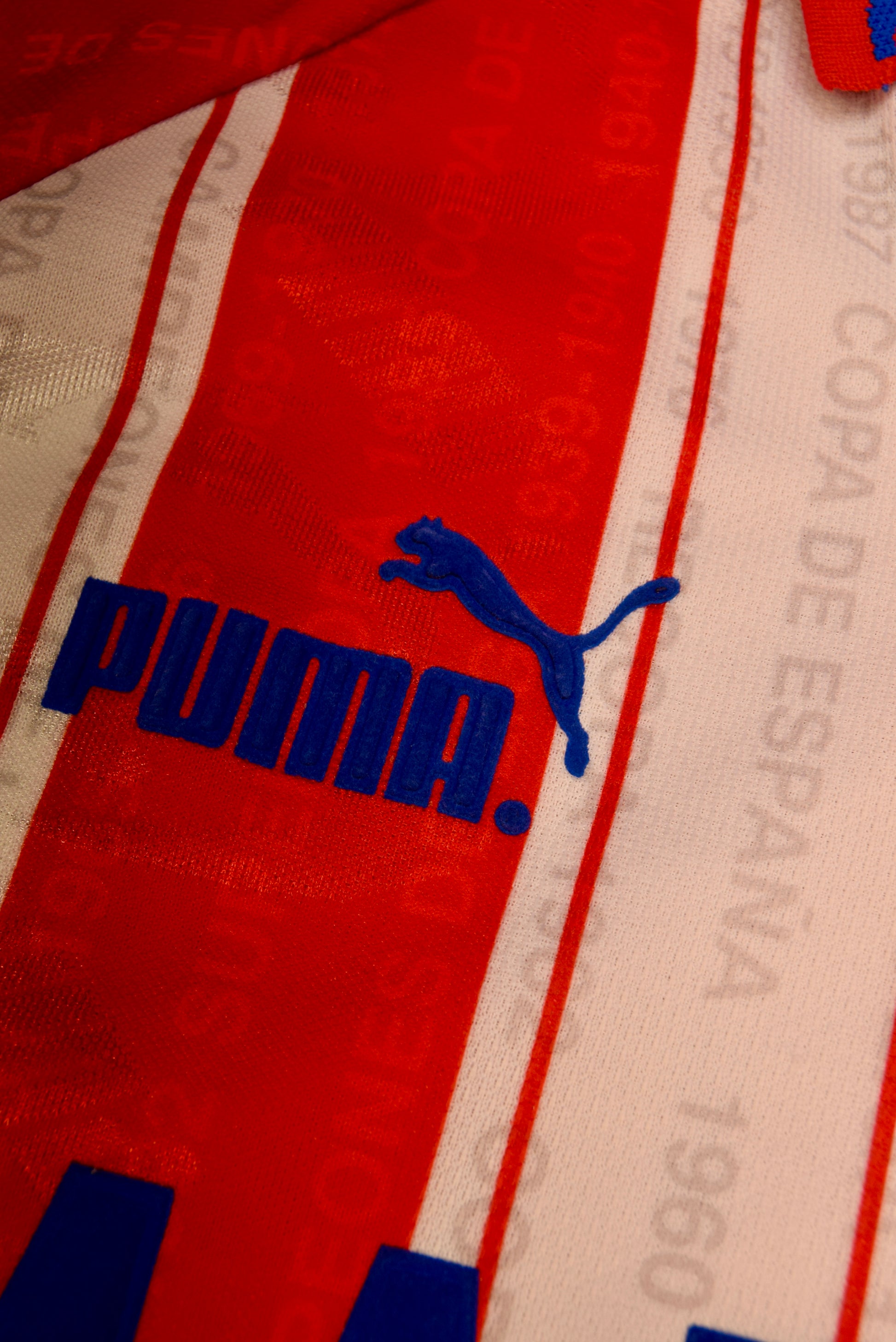 Vintage Atletico Madrid Puma 1995 - 1996 Home Football Shirt Size XL Red White Marbella