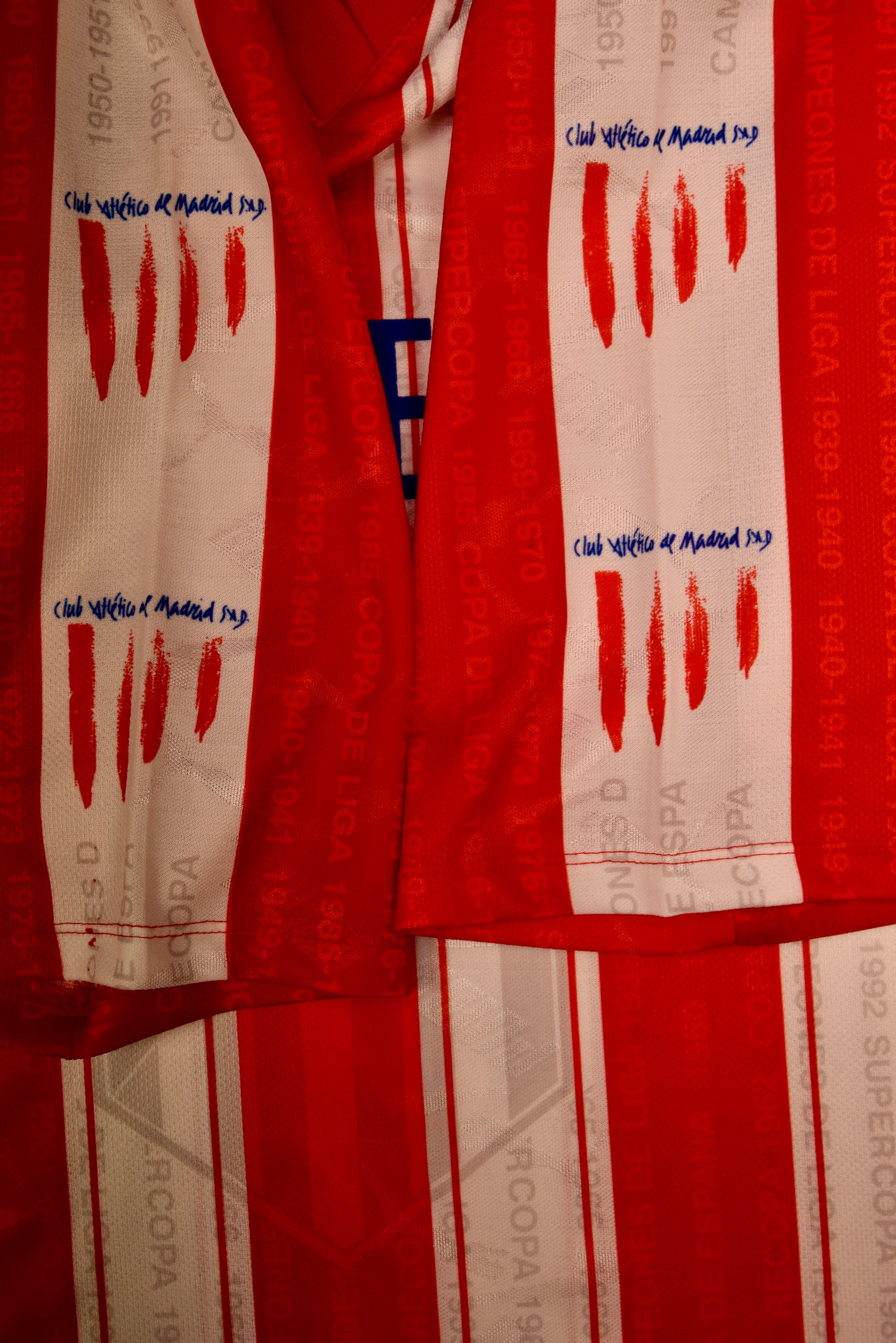 Vintage Atletico Madrid Puma 1995 - 1996 Home Football Shirt Size XL Red White Marbella