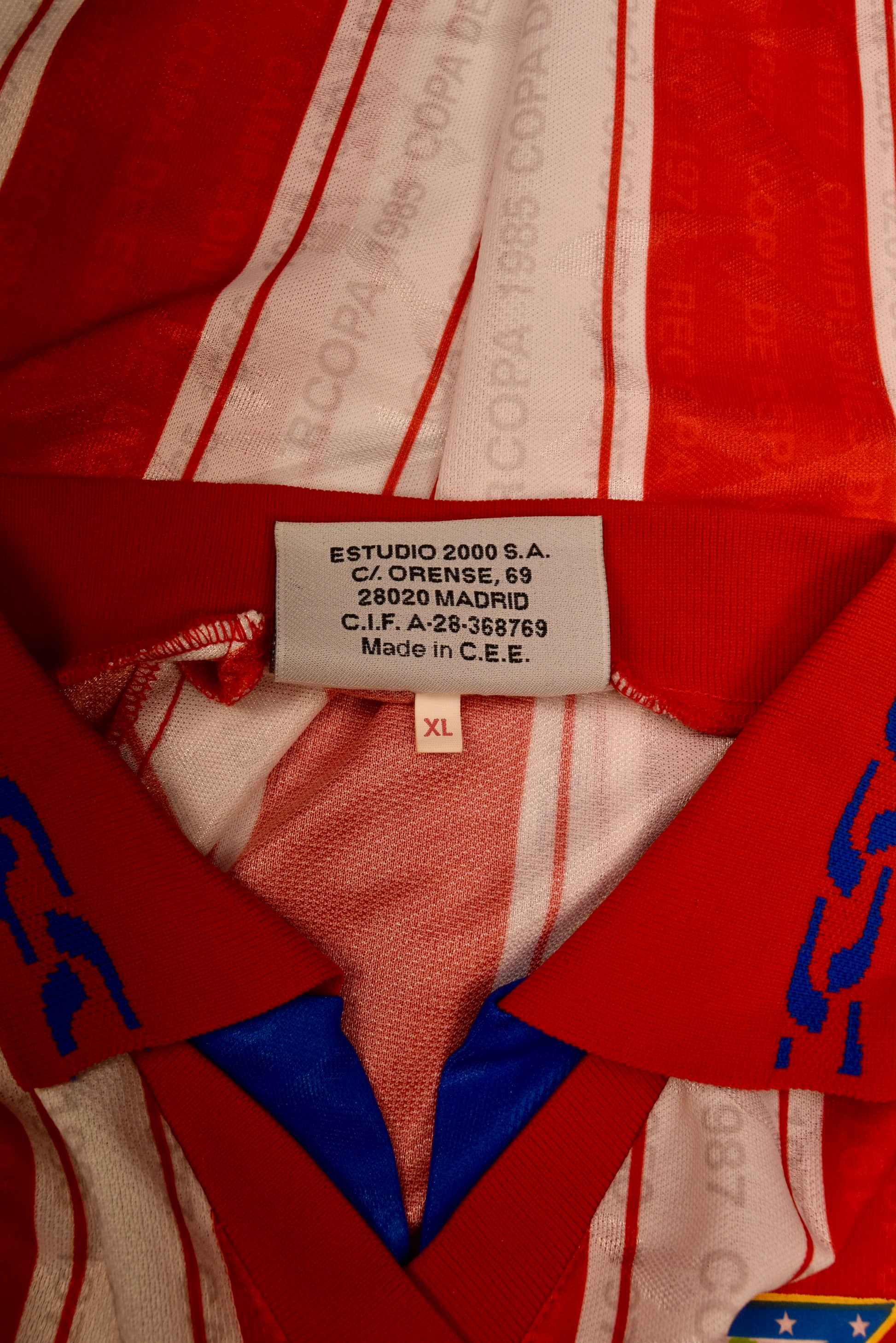 Vintage Atletico Madrid Puma 1995 - 1996 Home Football Shirt Size XL Red White Marbella