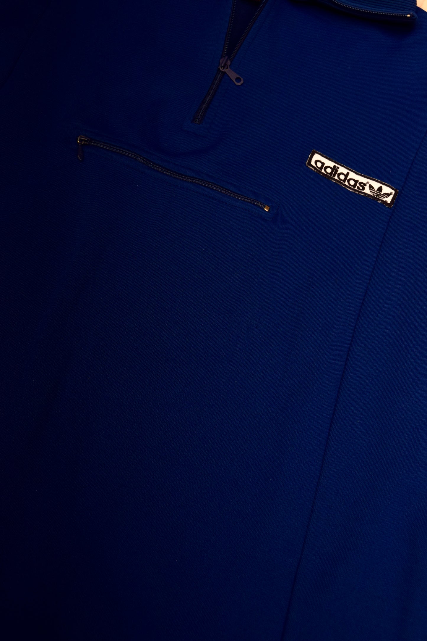 Vintage Adidas Quarter 1/4 Zip Sweatshirt / Jacket Blue Size 50 / M Made in Yugoslavia
