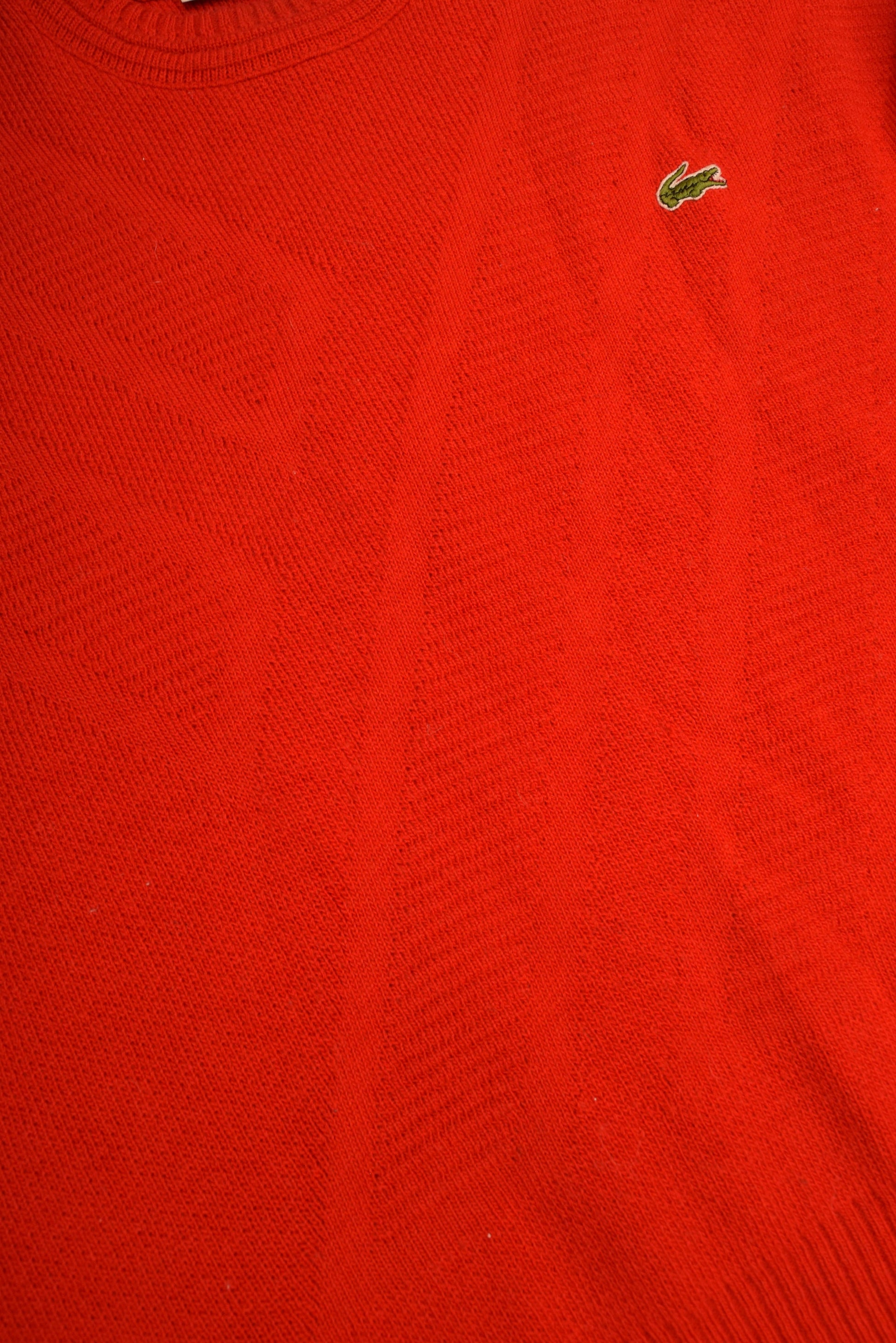 Vintage 80's Lacoste Jumper Red Wool Acrylic Made in France Chemise Size M-L