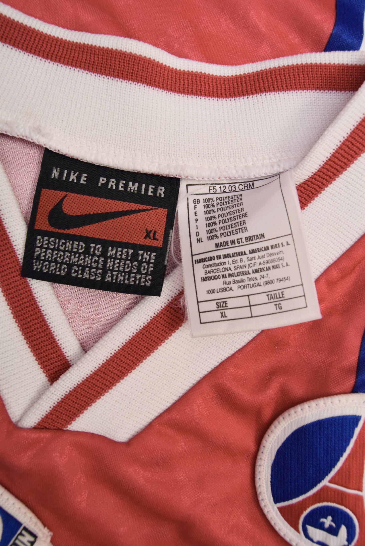 Vintage PSG Paris Saint Germain Nike 1995 - 1996 Away Football Shirt White Sponsorless Size XL