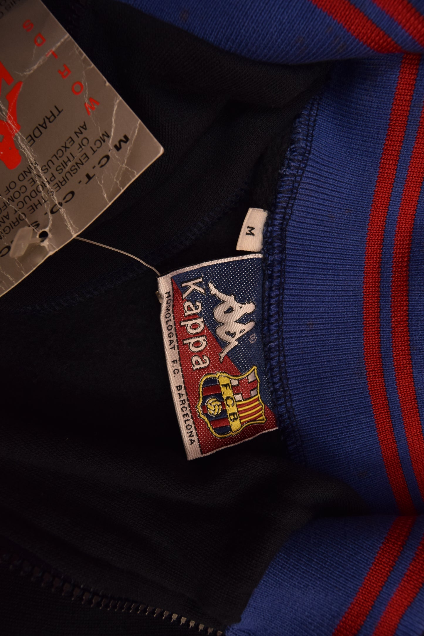 Rare Vintage N0S BNWT FC Barcelona Kappa Supporter Barça 1992-1995? Sweatshirt Size M Quarter 1/4 Zip Deadstock