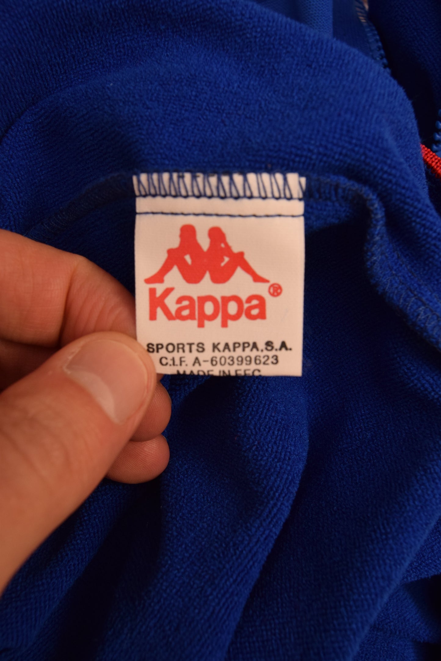 Vintage 90's NWT Barcelona FCB Barça Kappa 1992 - 1995 Sweatshirt 1/4 Zip Blue BNWT Deadstock Size L Made EEC