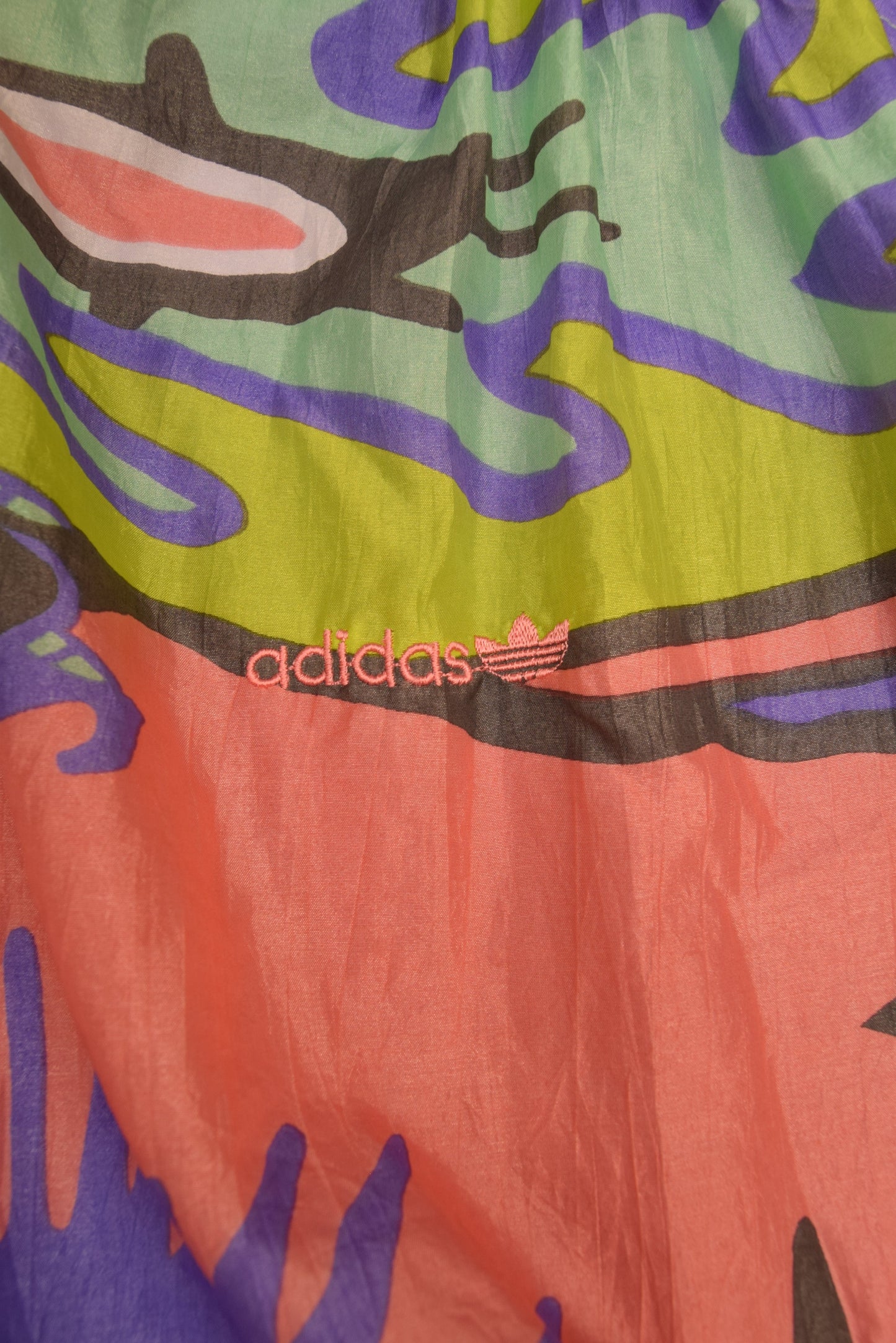 Vintage 80's 90's Adidas Boxy Jacket / Shell Abstract Colorfull Pattern Size M-L