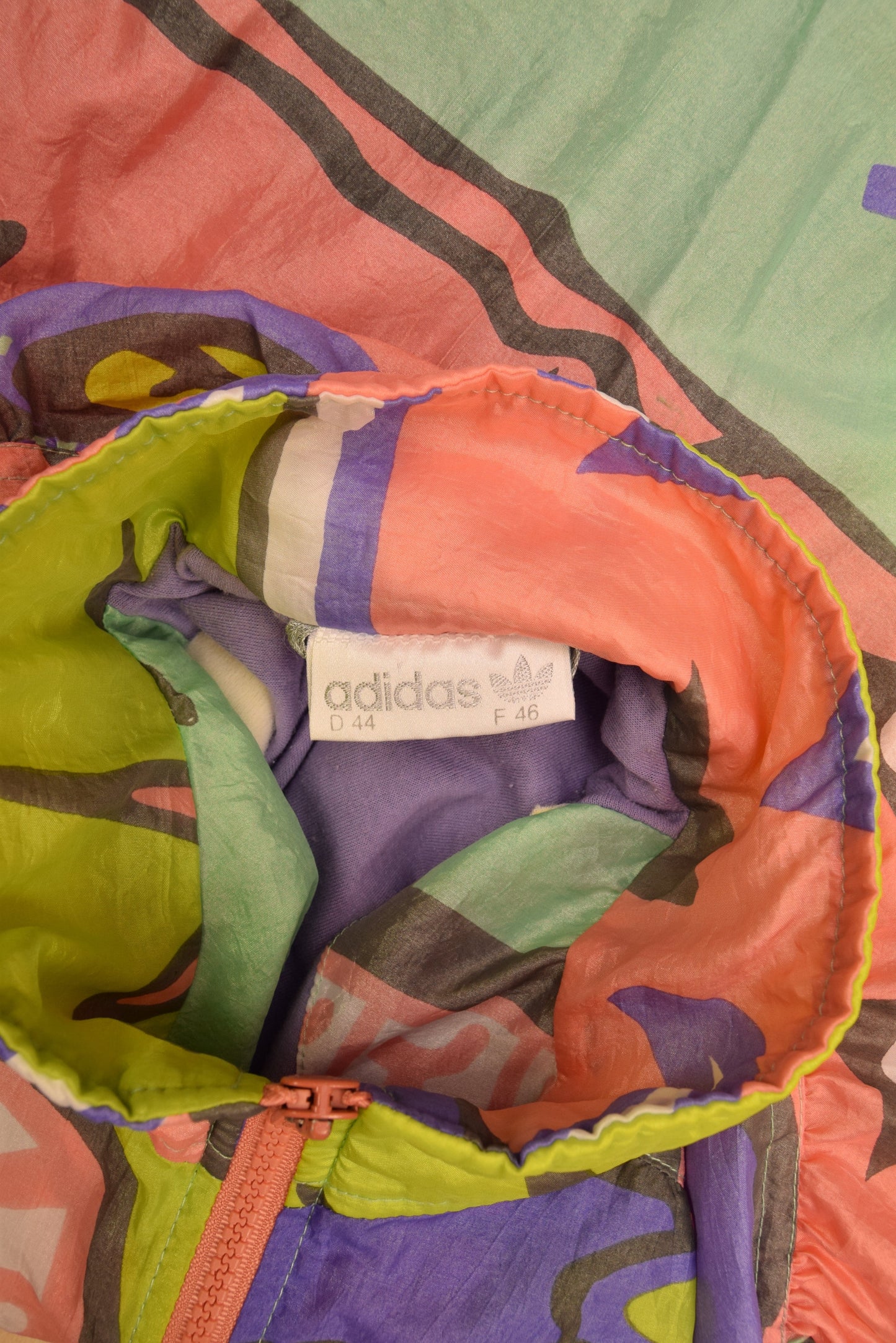Vintage 80's 90's Adidas Boxy Jacket / Shell Abstract Colorfull Pattern Size M-L