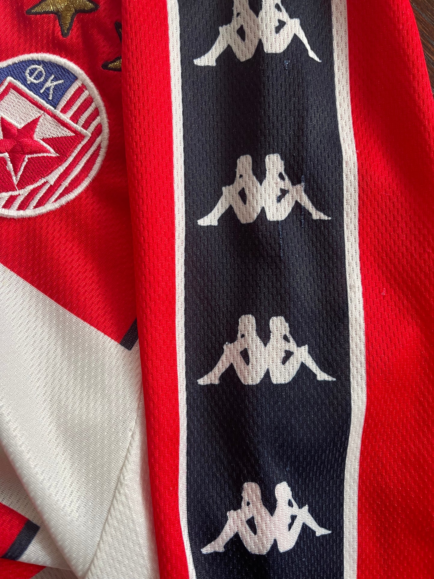 Vintage FK Crvena Zvezda Red Star Belgrade 1995-1997 Football Home Shirt Size S Made in Italy Long Sleeve Red White