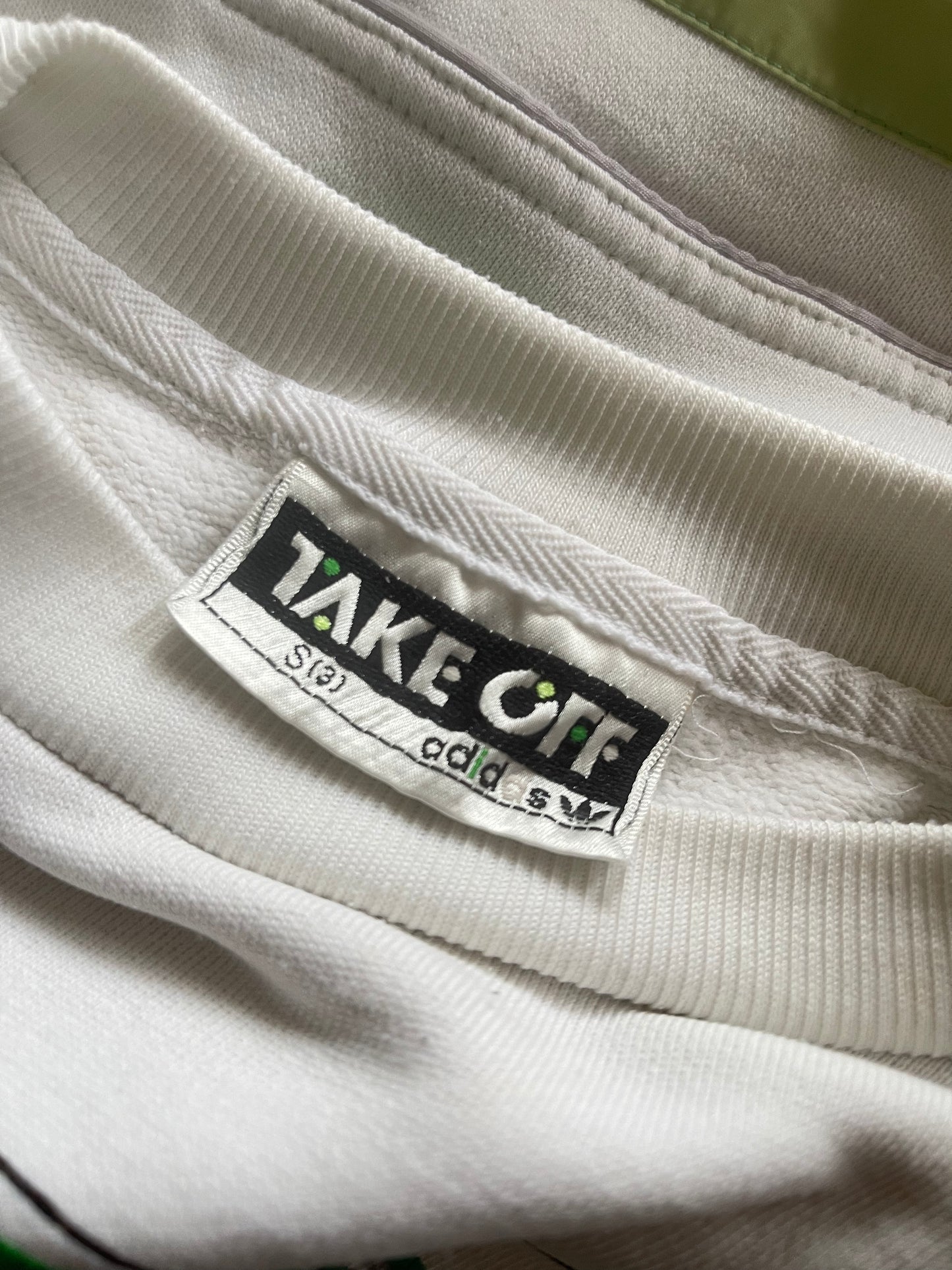 Archive Rare Classic Vintage Adidas Take Off The Aces RyeTown Tennis Club 1886 1986 Sweatshirt White Green Crew Neck