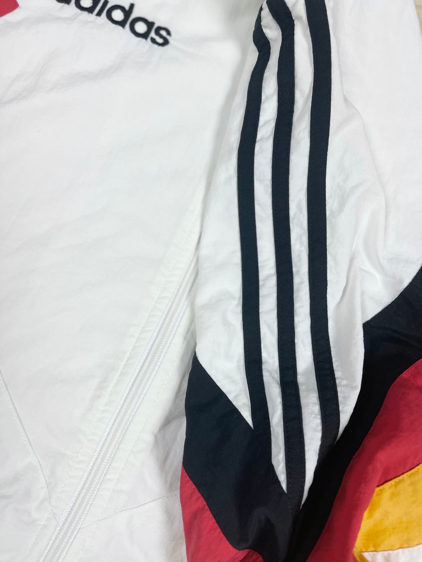 Vintage Germany Deutschland Adidas Jacket / Shell 1992 1993 1994 White