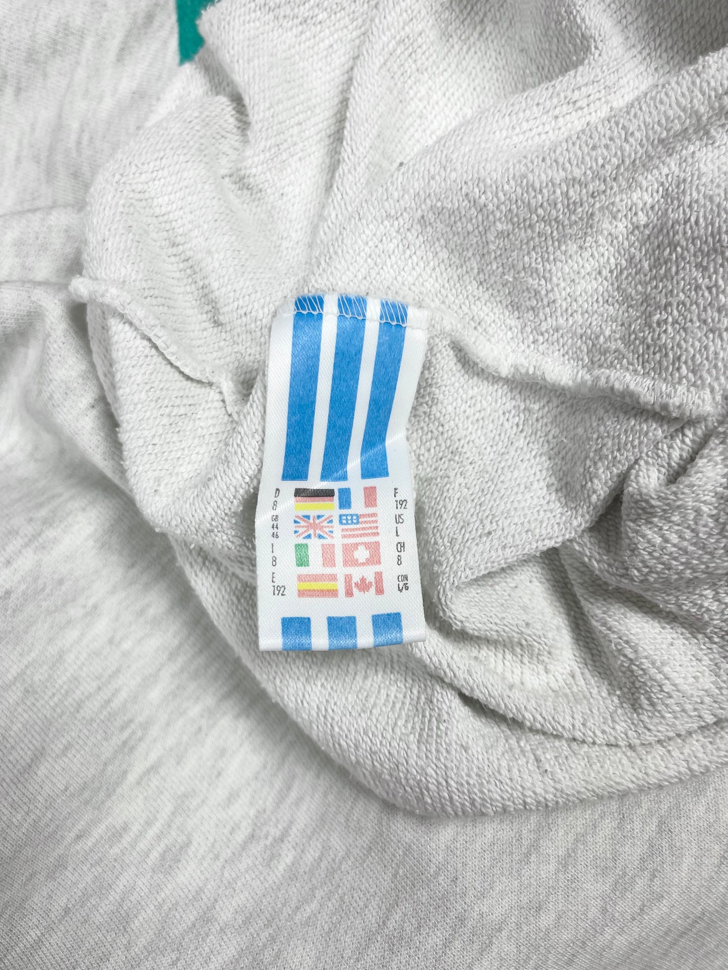 90's Adidas Equipment EQT Boxy Sweatshirt Crew Neck Grey Made in Germany Size XL - XXL