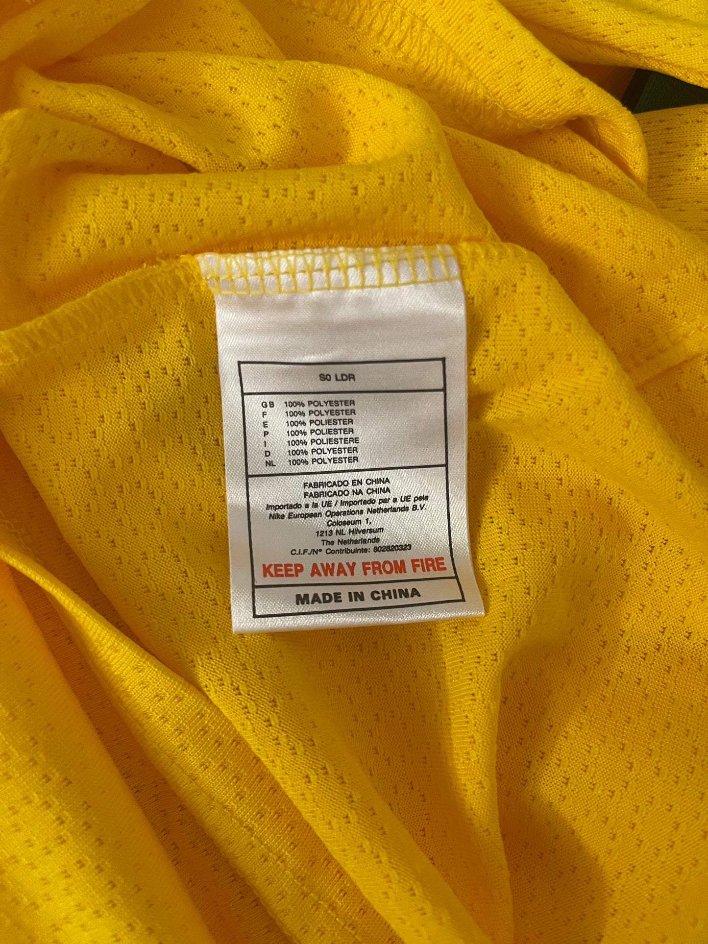 🇧🇷New Authentic Brazil Brasil Nike 2000-2001 Home Football Shirt Yellow Green DRI FIT Deadstock NOS BNWT Size L