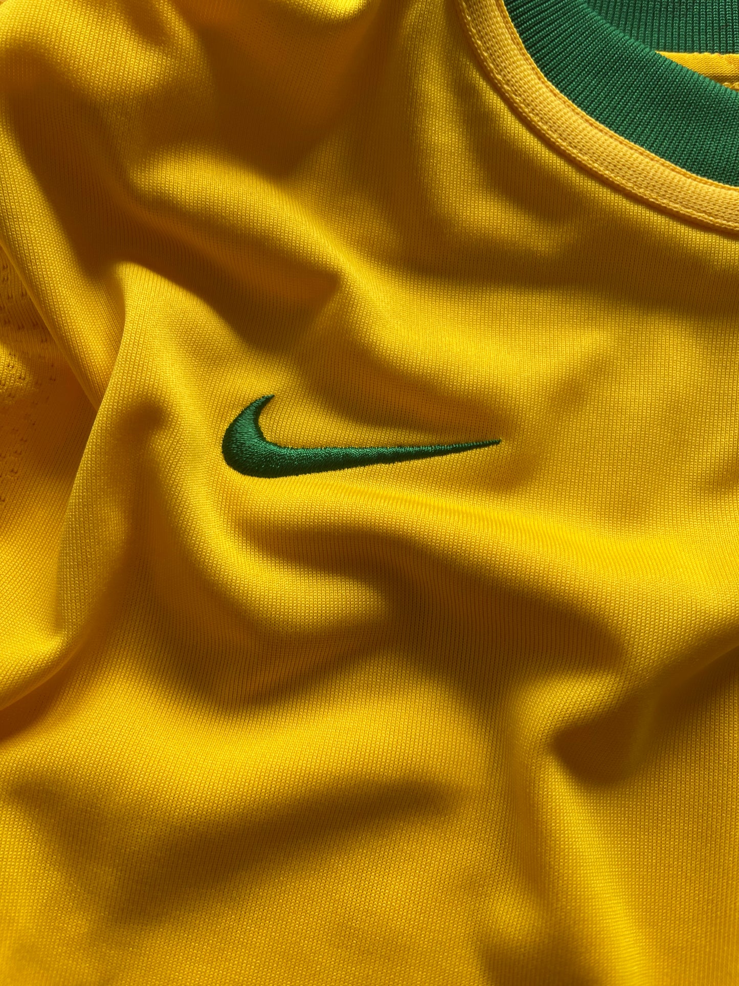 🇧🇷New Authentic Brazil Brasil Nike 2000-2001 Home Football Shirt Yellow Green DRI FIT Deadstock NOS BNWT Size L
