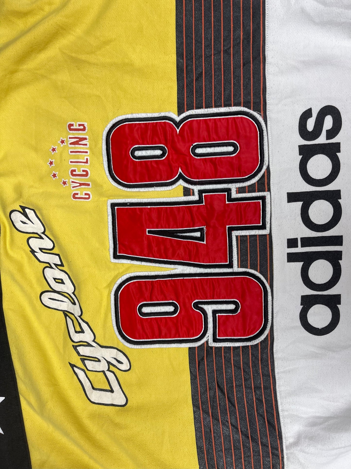 ❤️💎Rare Vintage Grail 80's 90's Adidas Cyclone Flushin Cycling 948 Boxy Heavy Cotton Sweatshirt Crew Neck USA Size L-XL Black Yellow White ASAP Rocky Janet Jackson