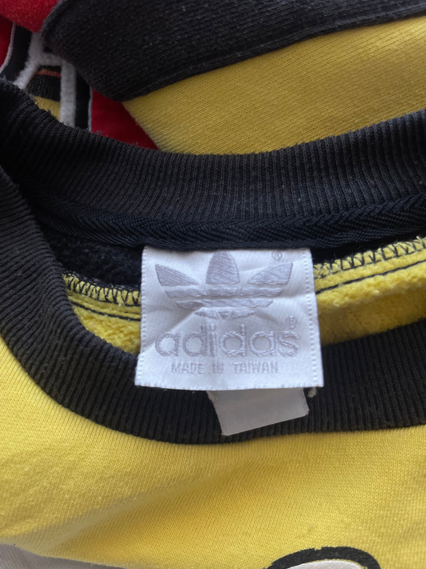 ❤️💎Rare Vintage Grail 80's 90's Adidas Cyclone Flushin Cycling 948 Boxy Heavy Cotton Sweatshirt Crew Neck USA Size L-XL Black Yellow White ASAP Rocky Janet Jackson
