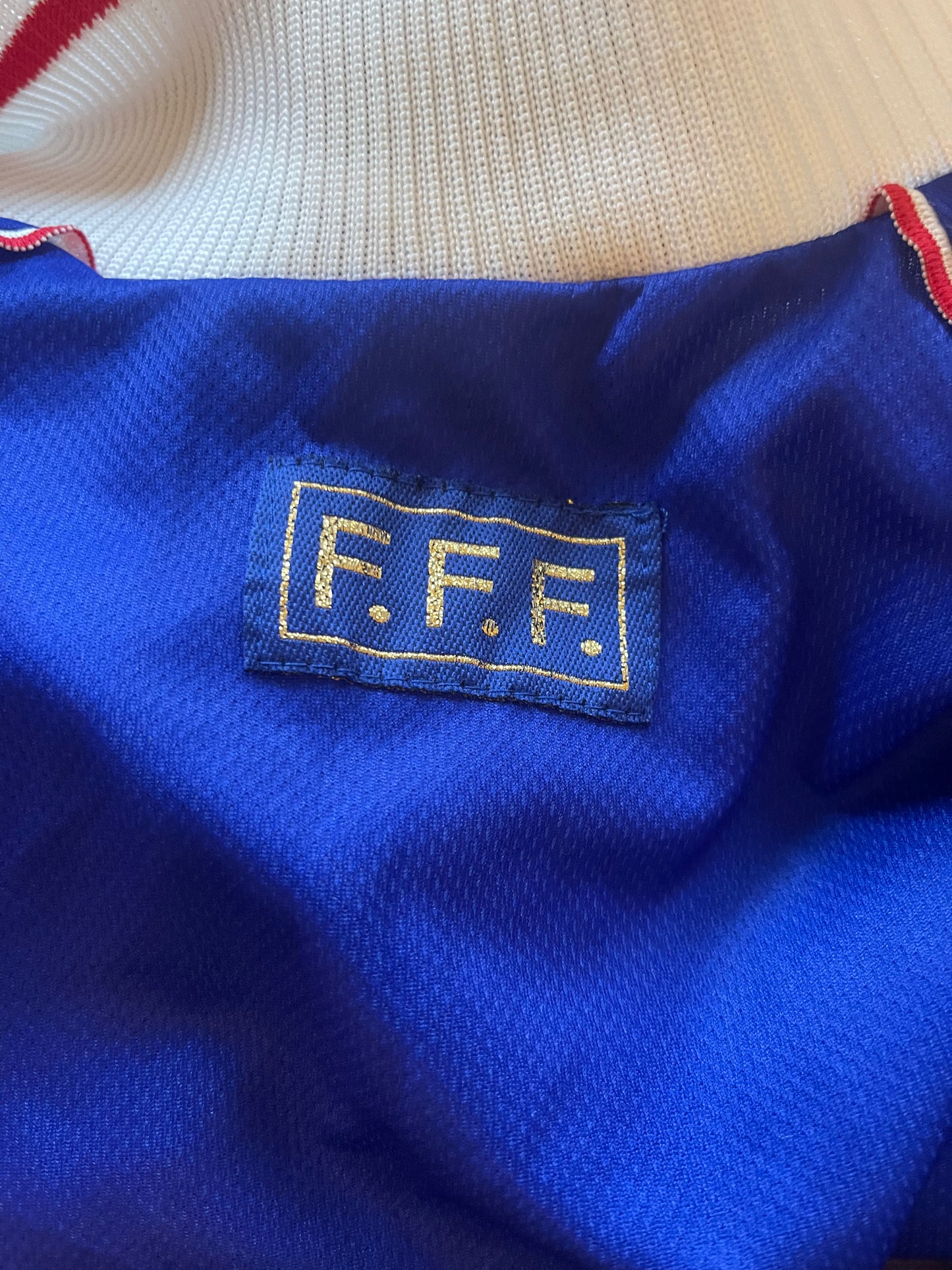 Vintage France Adidas Home Football Shirt 1998 1999 2000 World Cup Size M Blue Made in UK