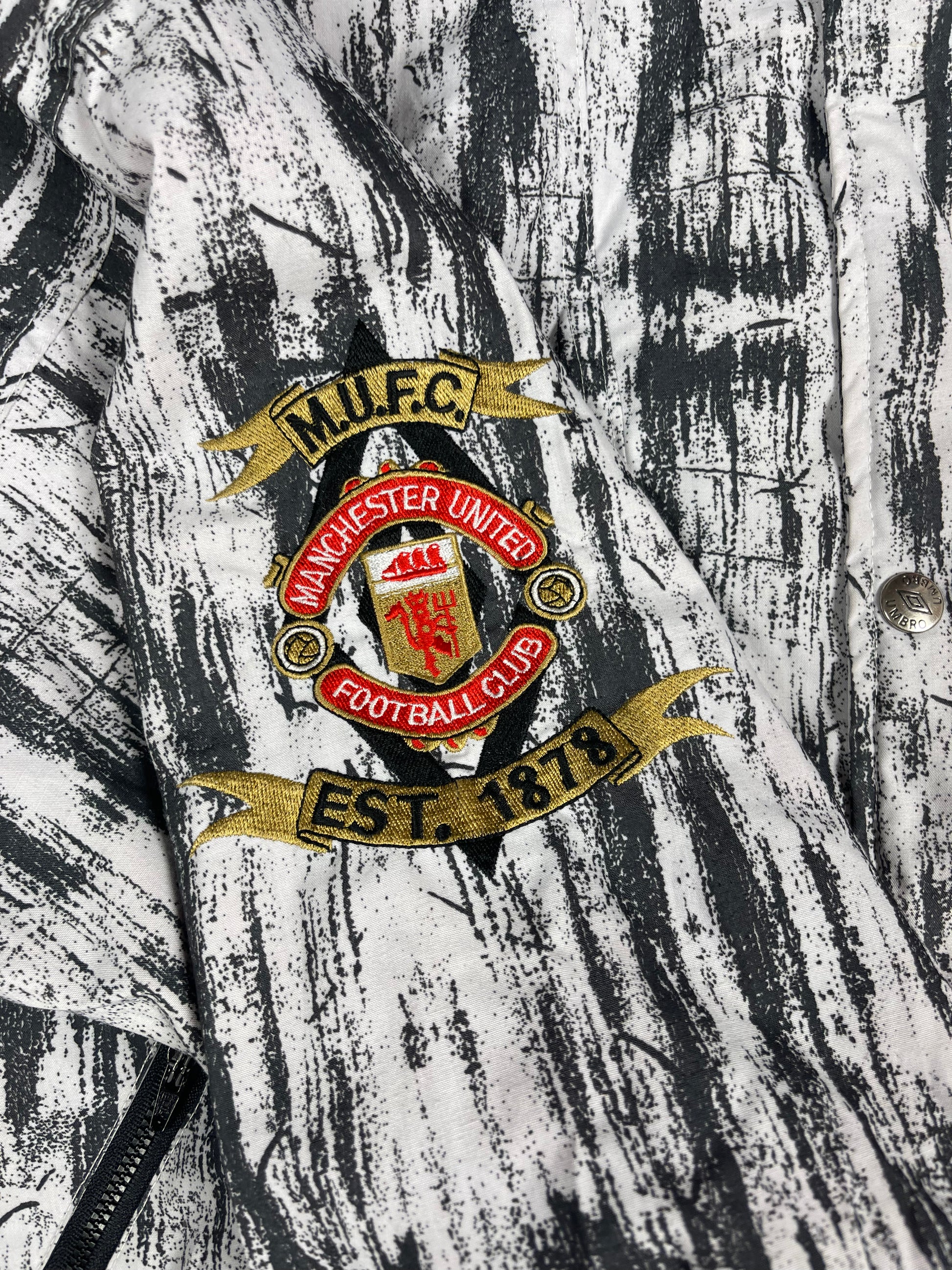 Vintage 1992 - 1993 Manchester United Umbro Jacket Size L Abstract Pattern