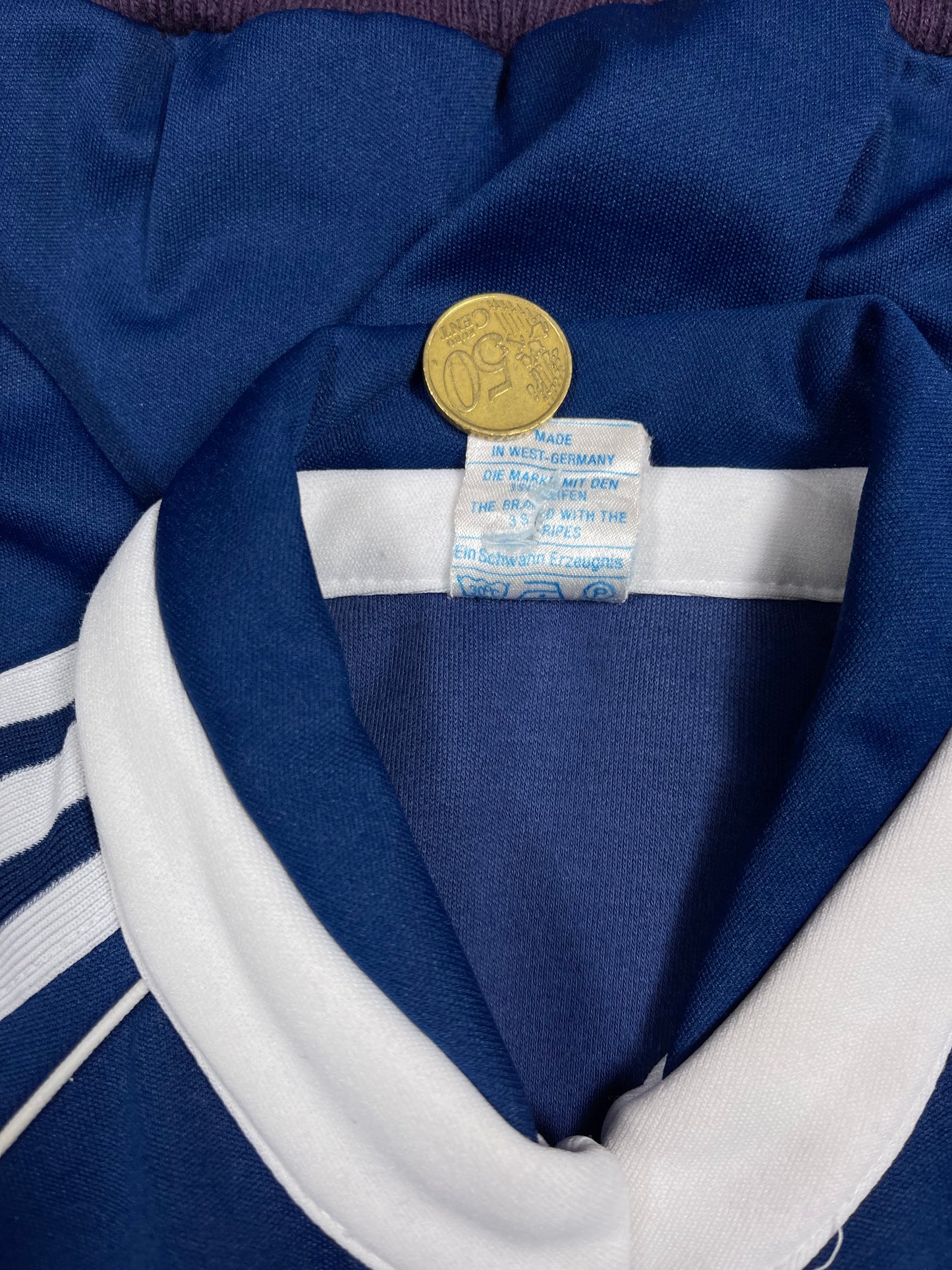 Rare True Grail 70's Adidas Ein Schwann Erzeugnis Purple Blue Made in West Germany Opti Zipper