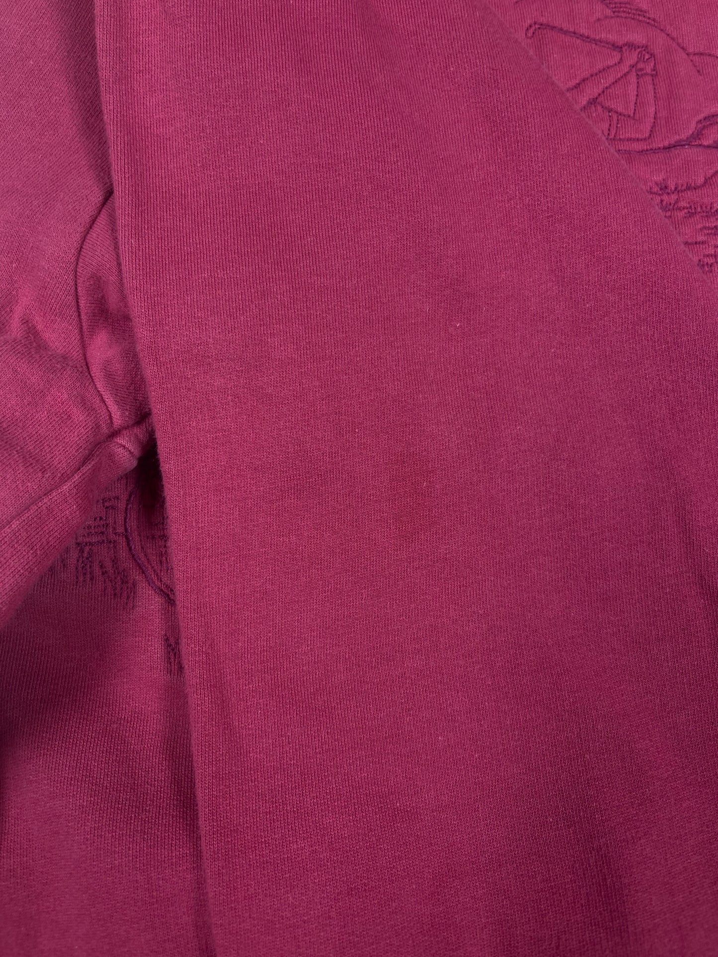 Vintage 80's Lacoste Chemise Boxy Embroidered Sweatshirt Crew Neck Burn Burgundy Size S - M Made in France 100% Cotton