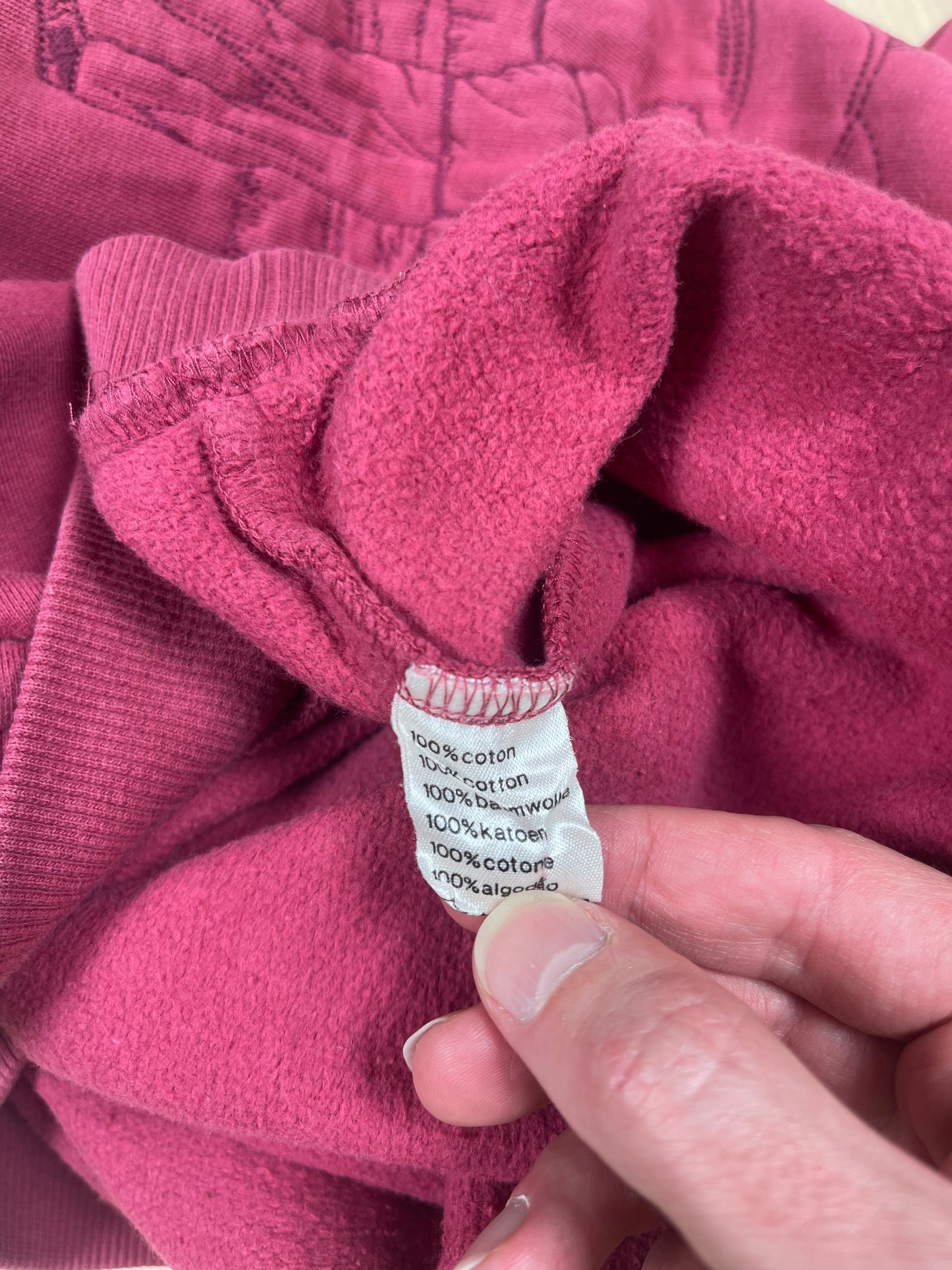 Vintage 80's Lacoste Chemise Boxy Embroidered Sweatshirt Crew Neck Burn Burgundy Size S - M Made in France 100% Cotton