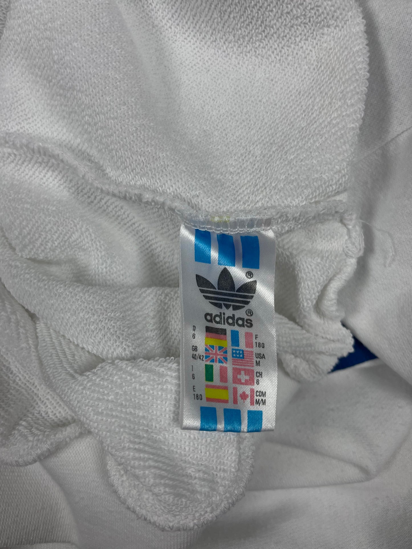 Vintage 90's Adidas Sweatshirt Crew Neck White Size M - L