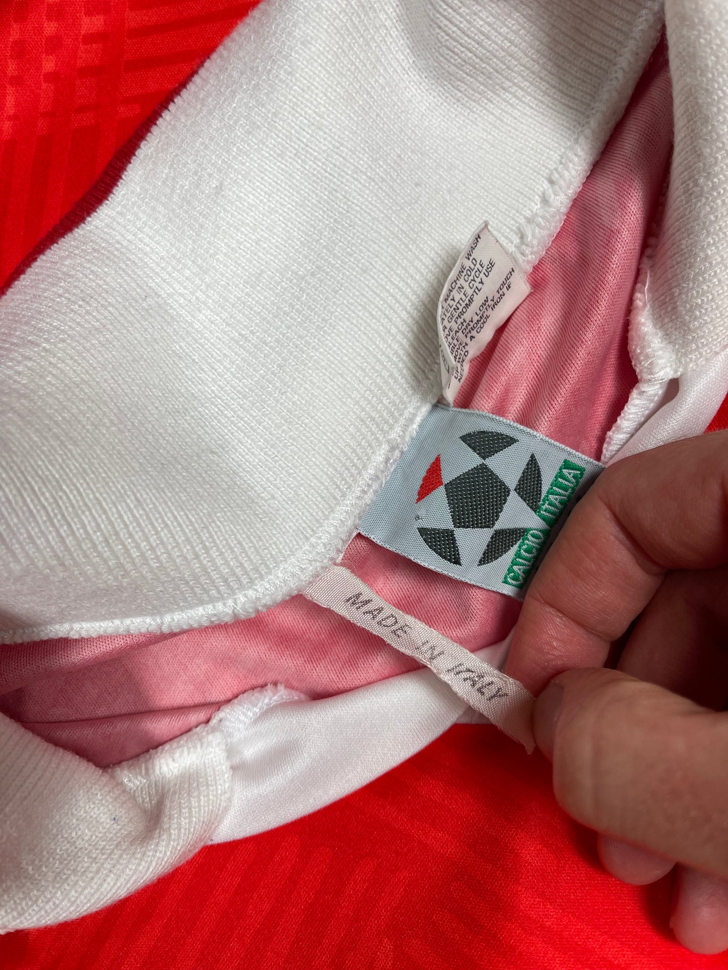 Vintage Switzerland Lotto Calcio 1992 - 1993 Home Football Shirt Made in Italy No 8 Size S-M