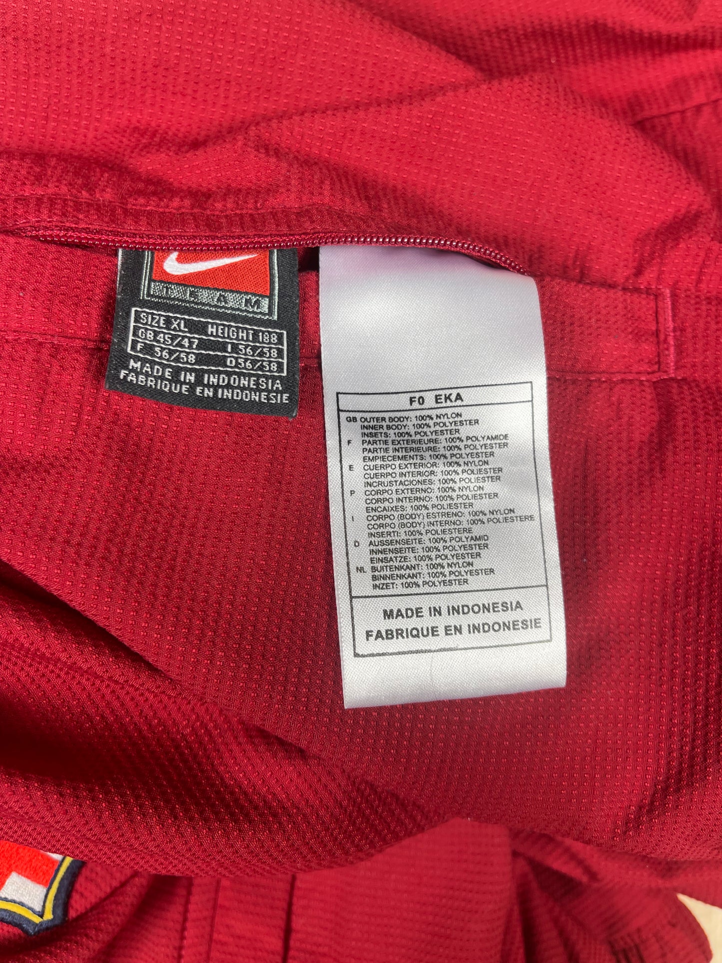 Y2K Barcelona Nike Team 2000 - 2001 Reversible Drill Top 1/4 Zip Red Blue Polyester Nylon Size XL