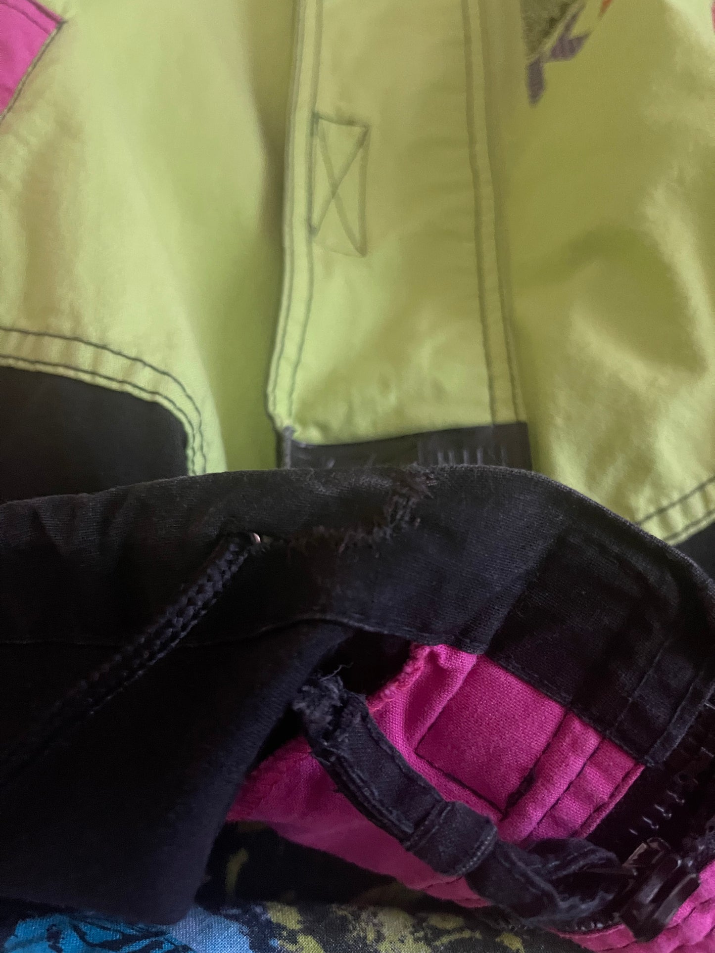 Vintage 80's Kappa Jacket Phosphorescent Green Black Volleyball Made in Italy Size M - L