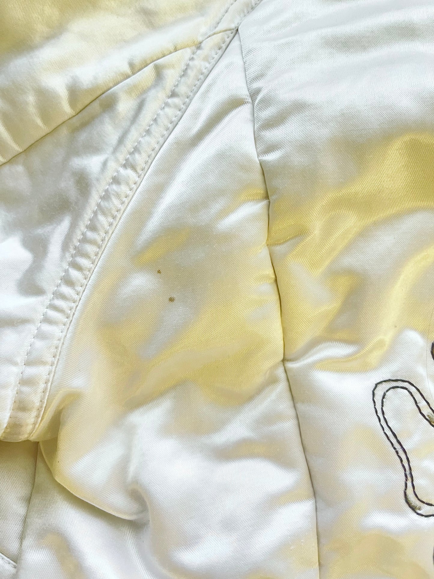 Y2K 00's Diesel Shiny White Jacket Embroidered Size S-M The Lucky Gamble Flaming Dice The Jolly Joker 777