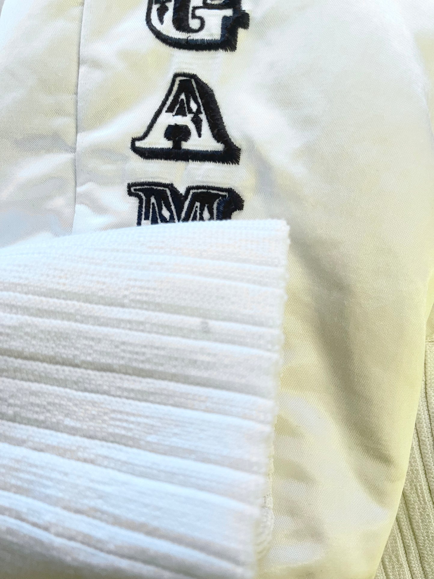 Y2K 00's Diesel Shiny White Jacket Embroidered Size S-M The Lucky Gamble Flaming Dice The Jolly Joker 777