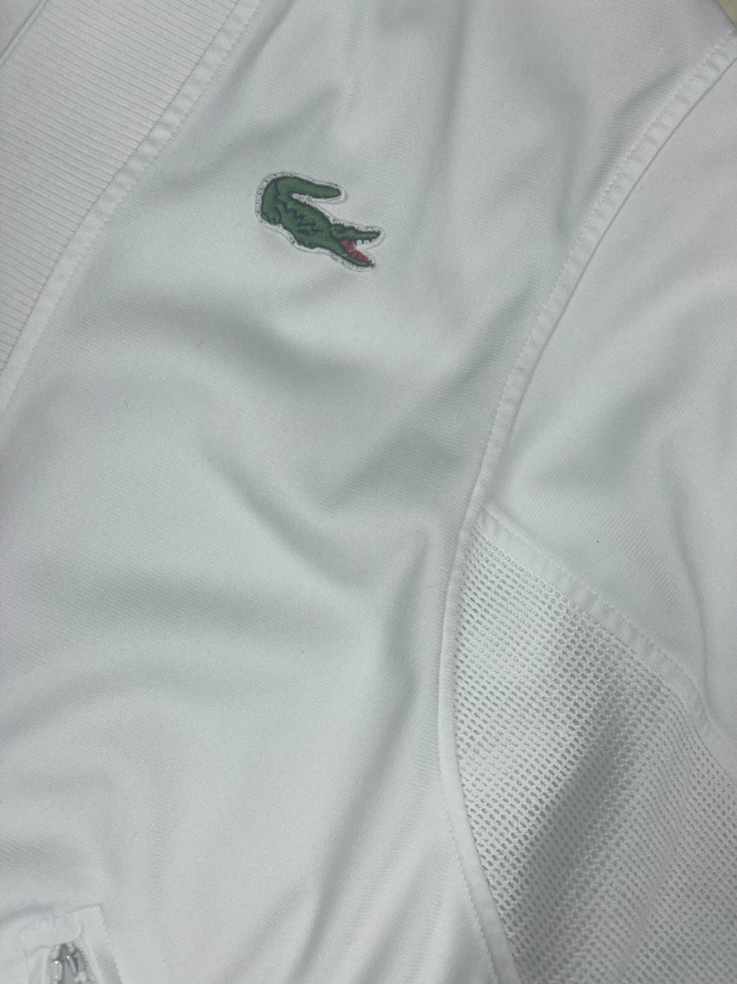 Vintage Lacoste Jacket Track Top Made in France Size M - L White Polyester
