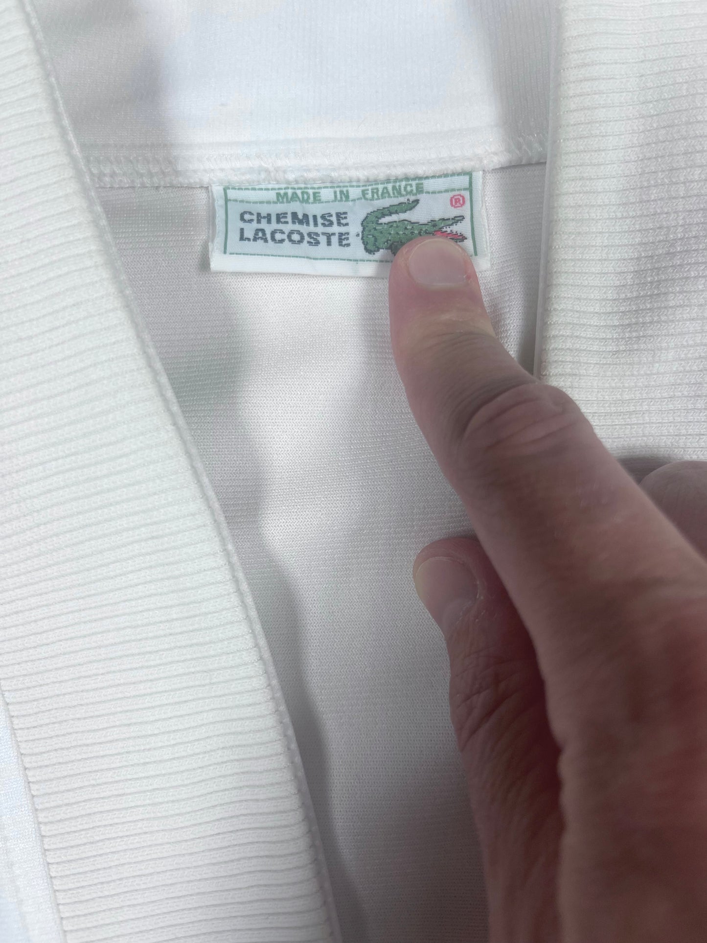 Vintage Lacoste Jacket Track Top Made in France Size M - L White Polyester