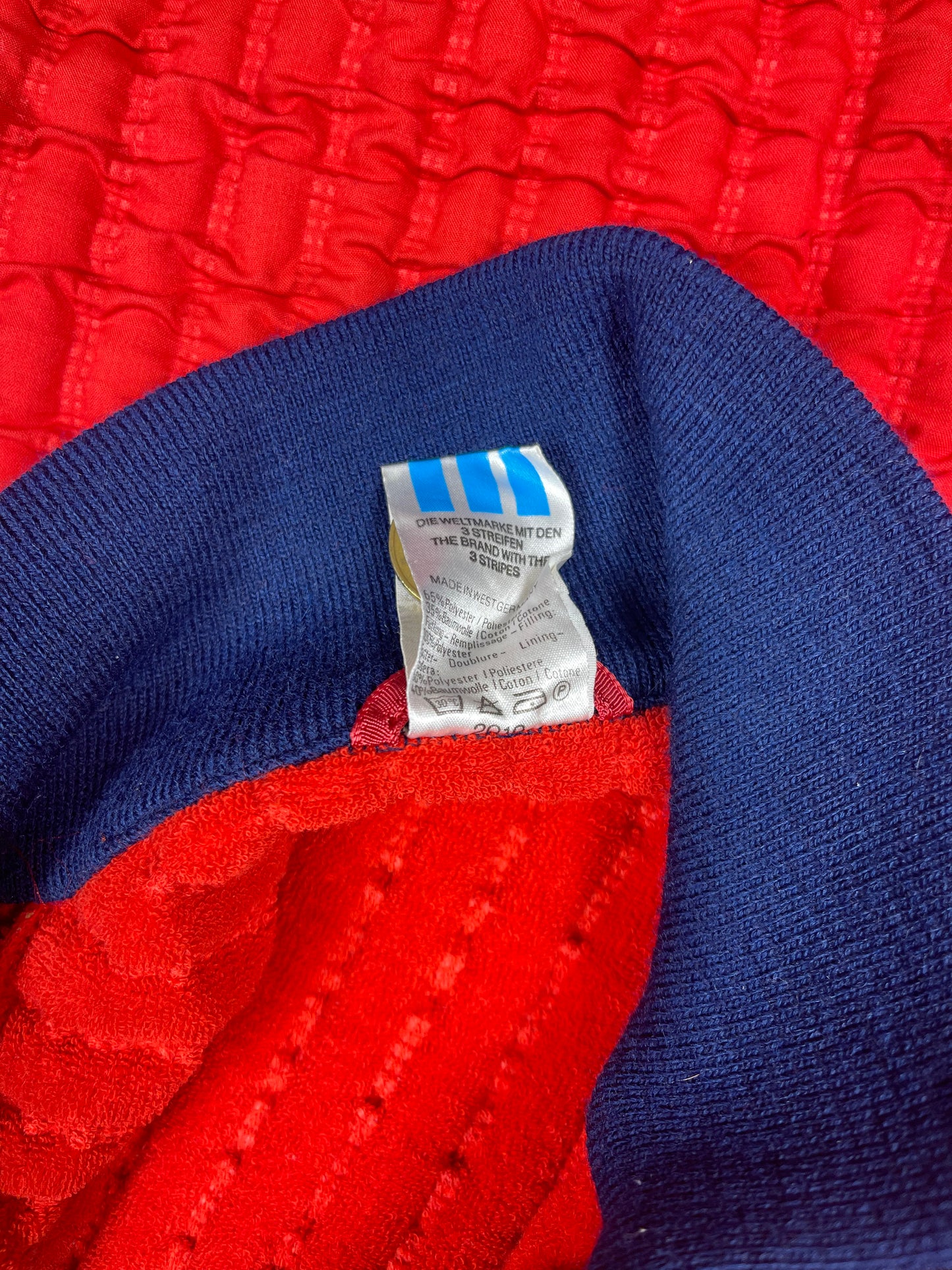 Rare 80's Vintage Adidas Track Top Jacket Made in West Germany Red Blue Size S