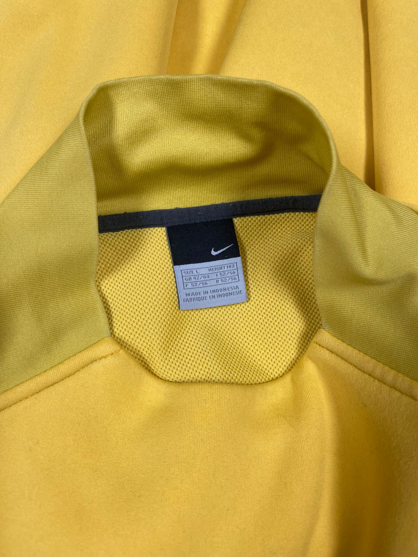 Y2K Arsenal Nike Total 90 2005 - 2006 Drill Top Sweat Top Yellow Size L