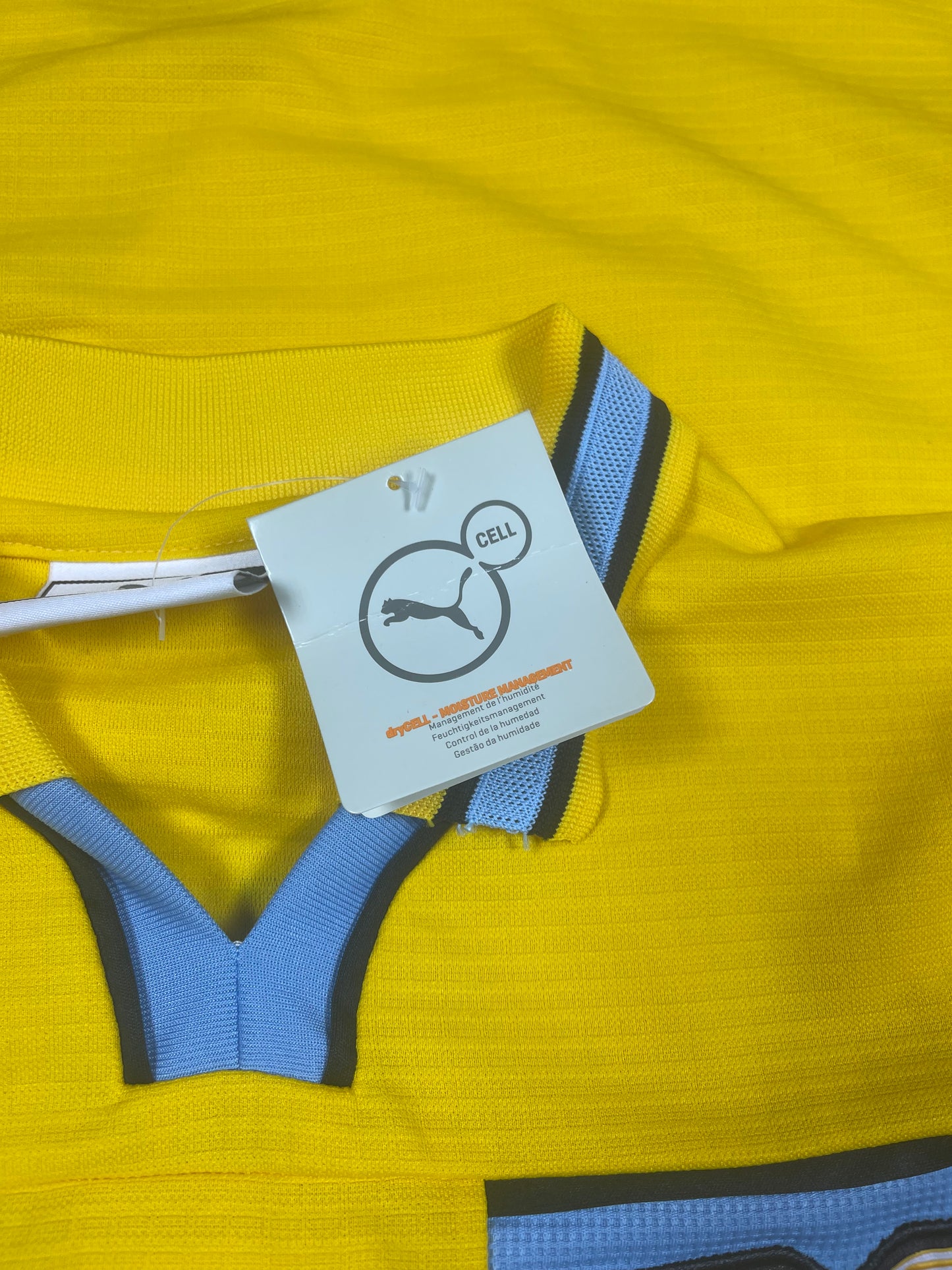 New Authentic S.S. Lazio Roma Puma Dry Cell Christian Vieri No 32 1998 - 1999 Away Third Football Shirt Size L Cirio Yellow Blue BNWT Deadstock NOS